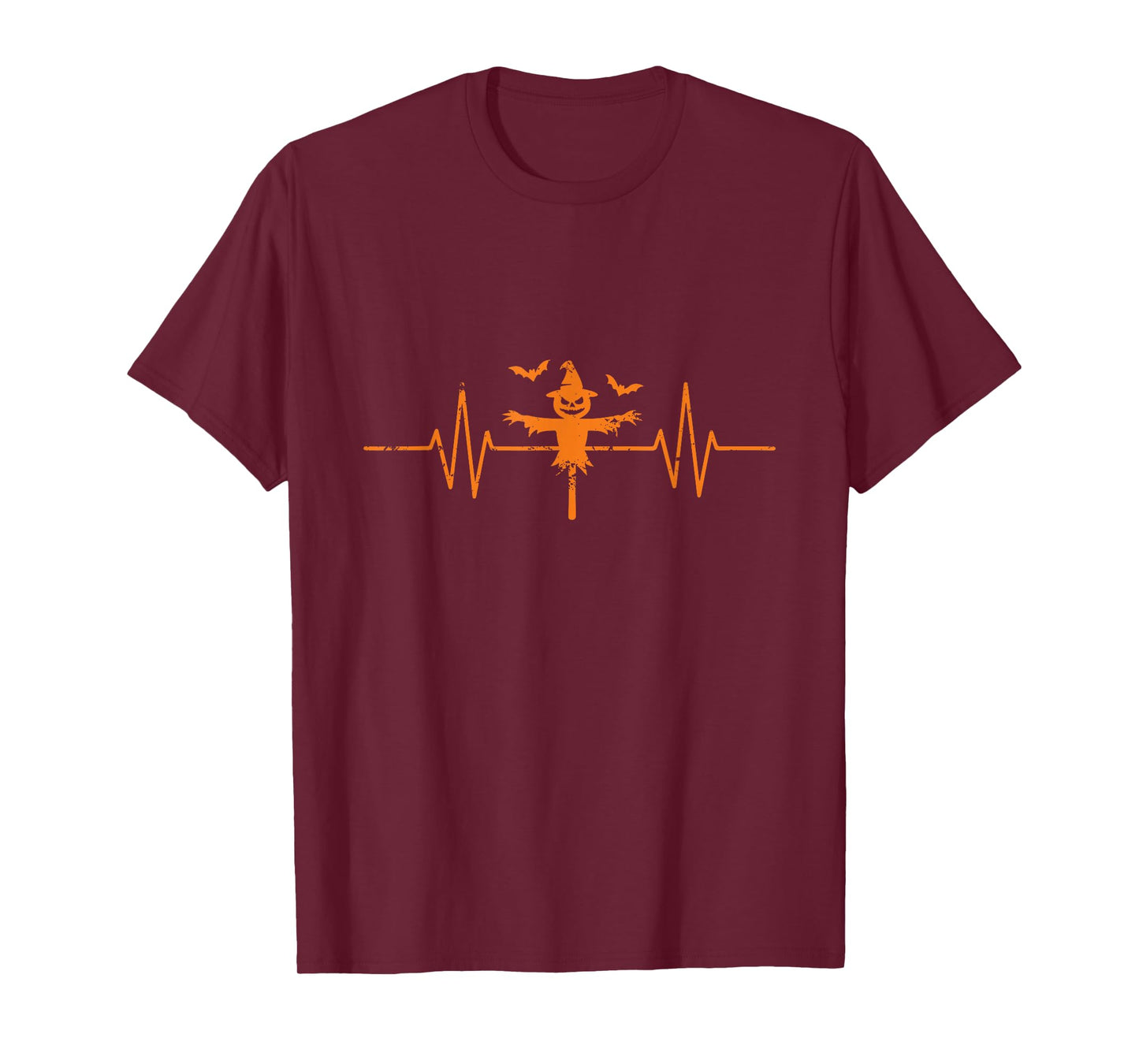 Scarecrow Heartbeat EKG Line Halloween T-Shirt