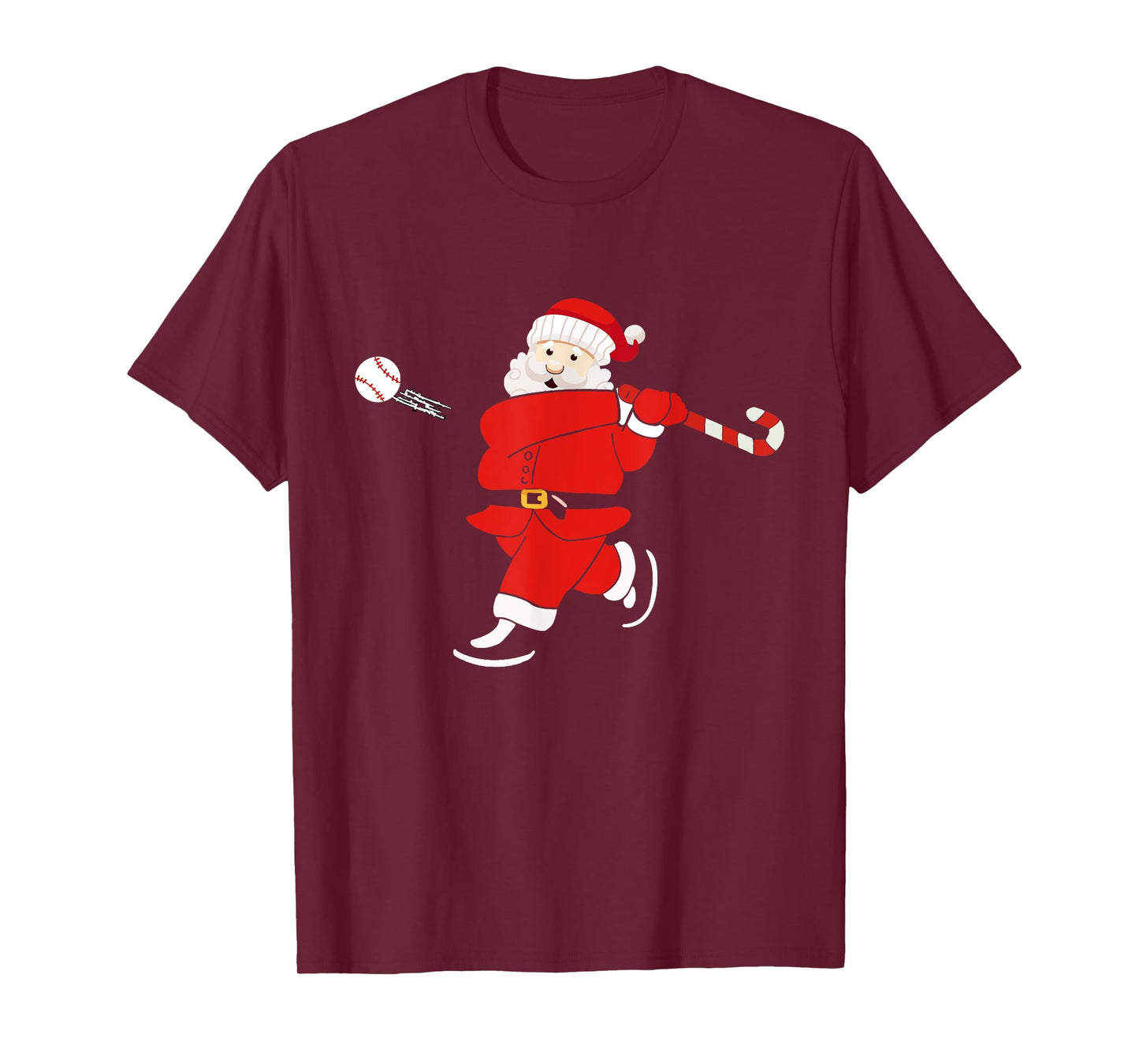 Santa Sports Design For Men Boys Christmas Baseball Player T-Shirt