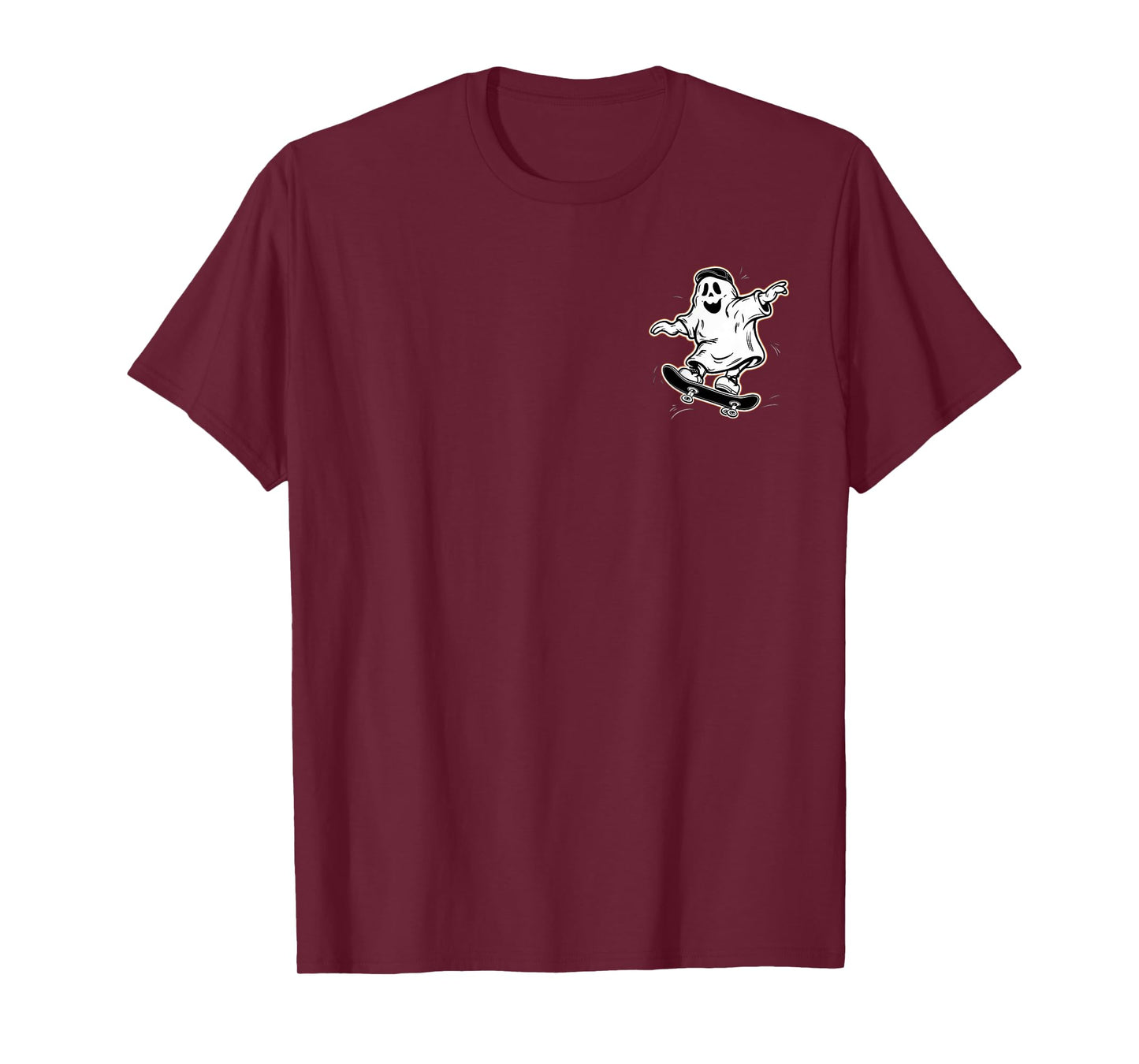Funny Ghost On Skateboard Retro Halloween Costume Kids Boys T-Shirt