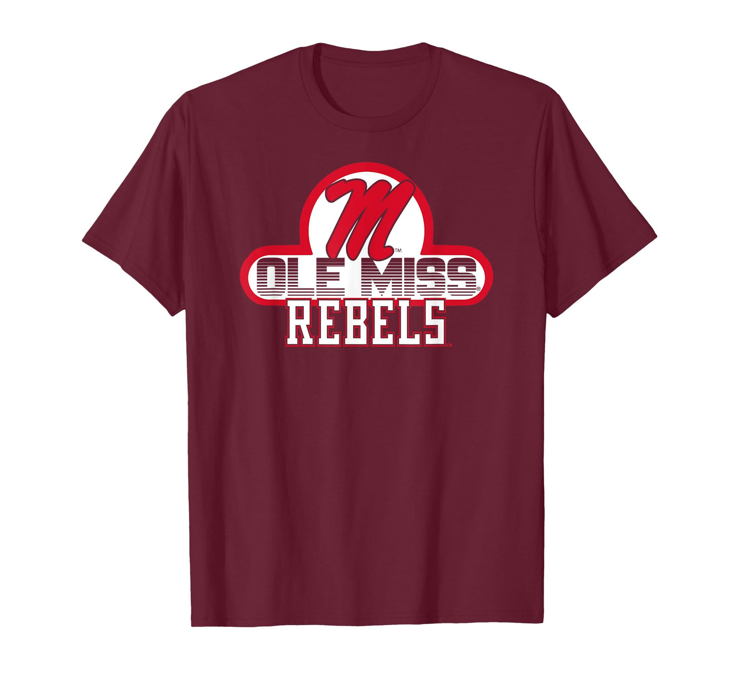Elite Authentics Unisex-Adults and Kids Blue Small Mississippi Ole Miss Rebels College Sports Modern Letter Print Short Sleeve T-Shirt