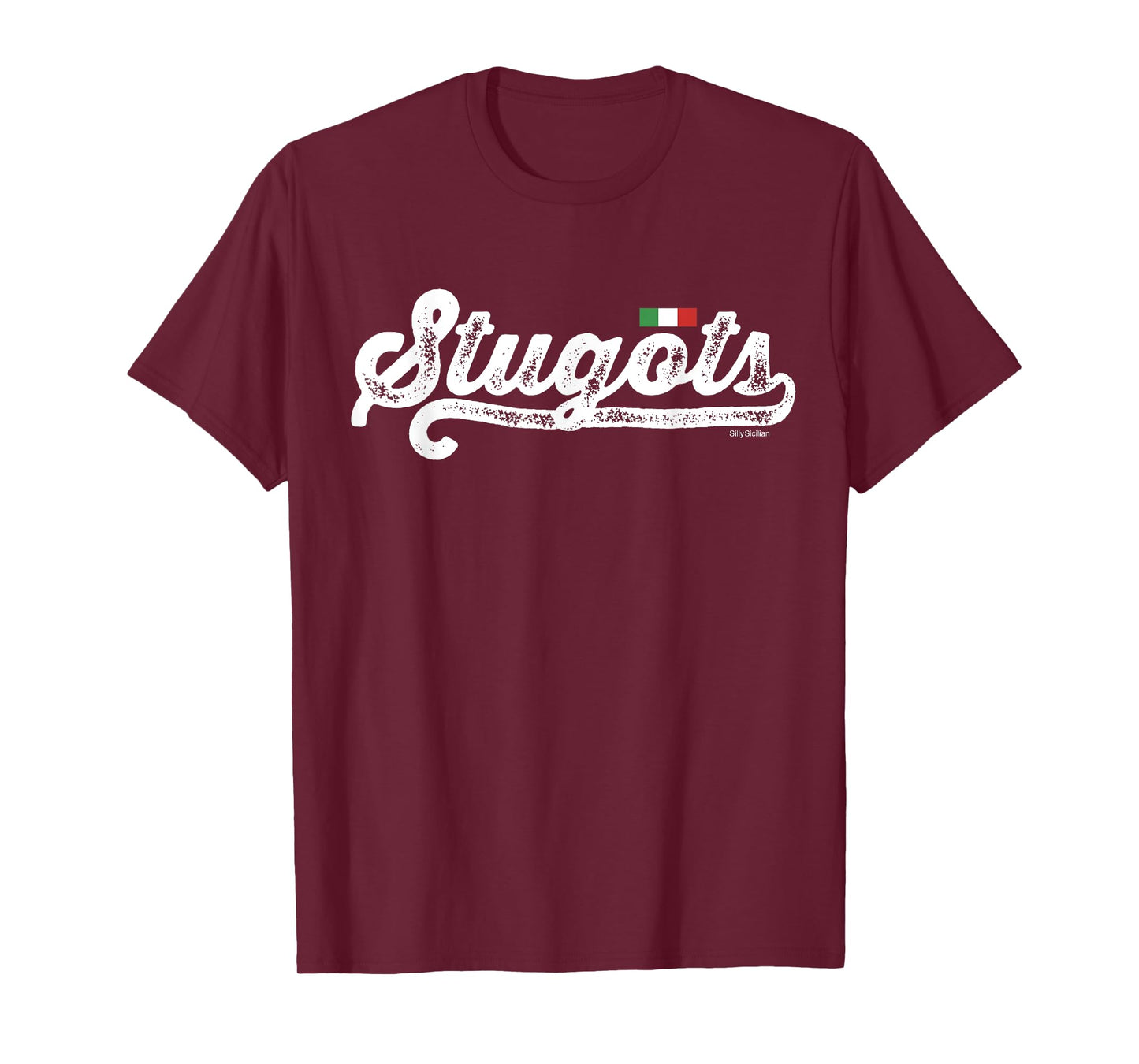 Stugots Funny Italian Saying Italy Flag White Vintage Script T-Shirt