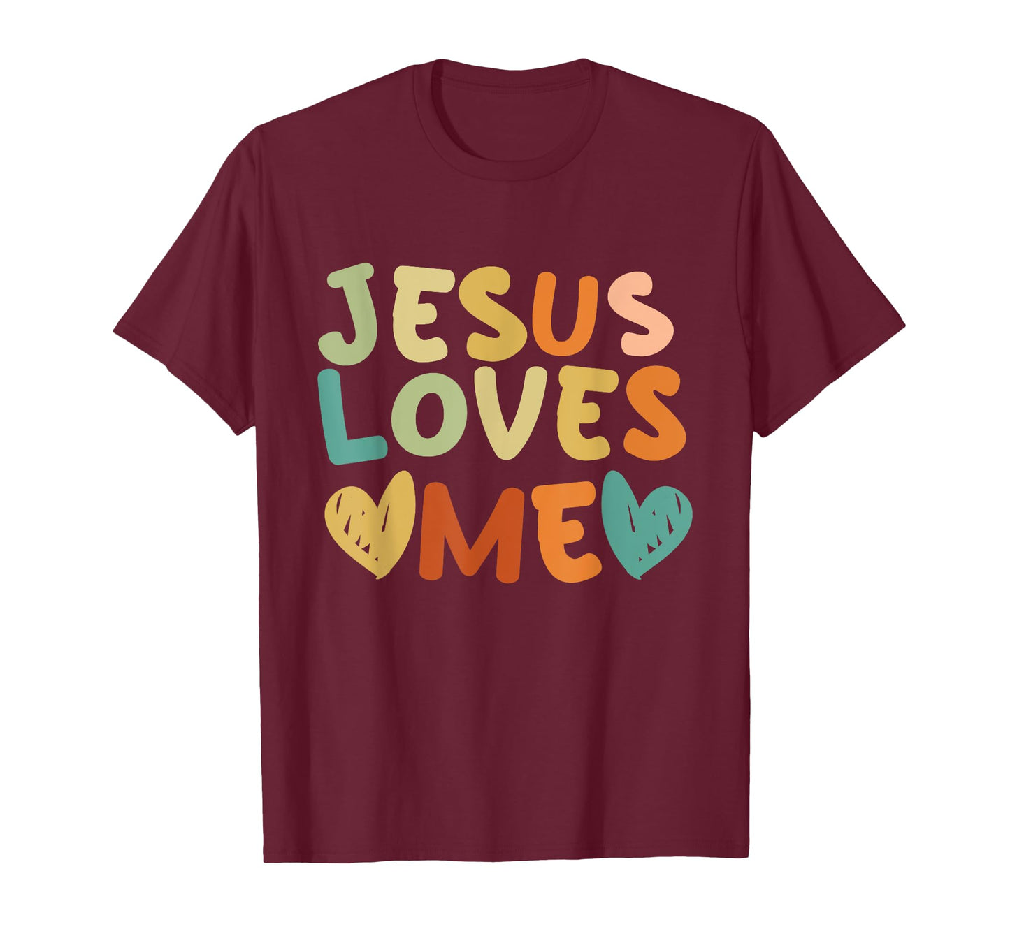 Groovy Jesus Loves Me Biblical Christian Church Retro T-Shirt