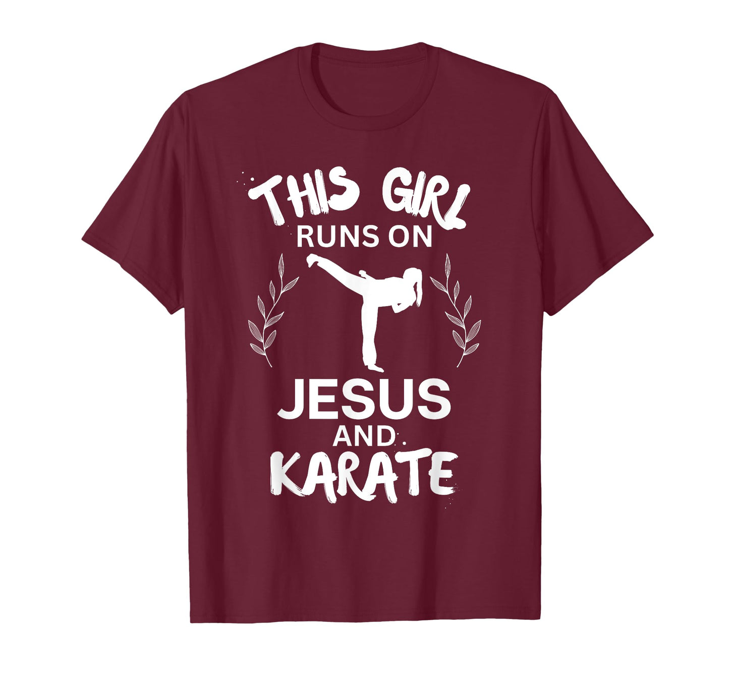 This Girl Runs On Jesus And Karate Christian Karate Lover T-Shirt