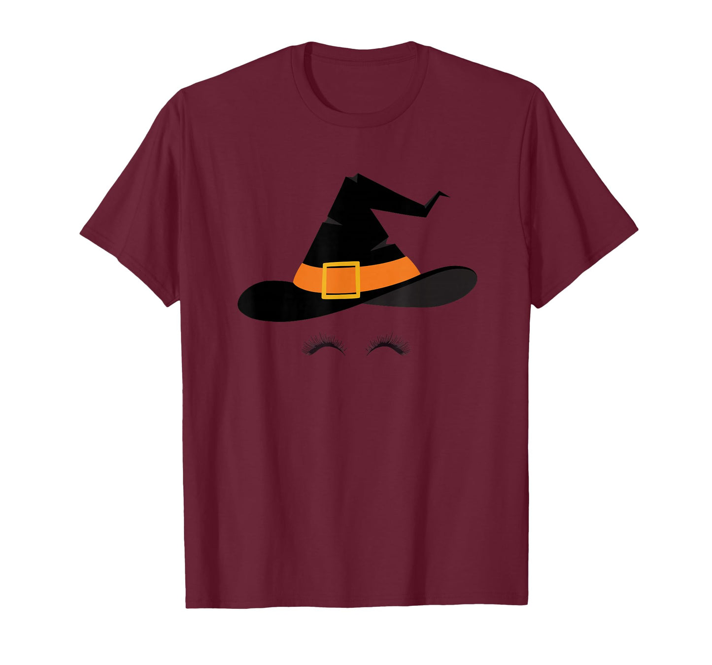 Witch Hat and Eyelashes Cute Halloween Magic Style T-Shirt