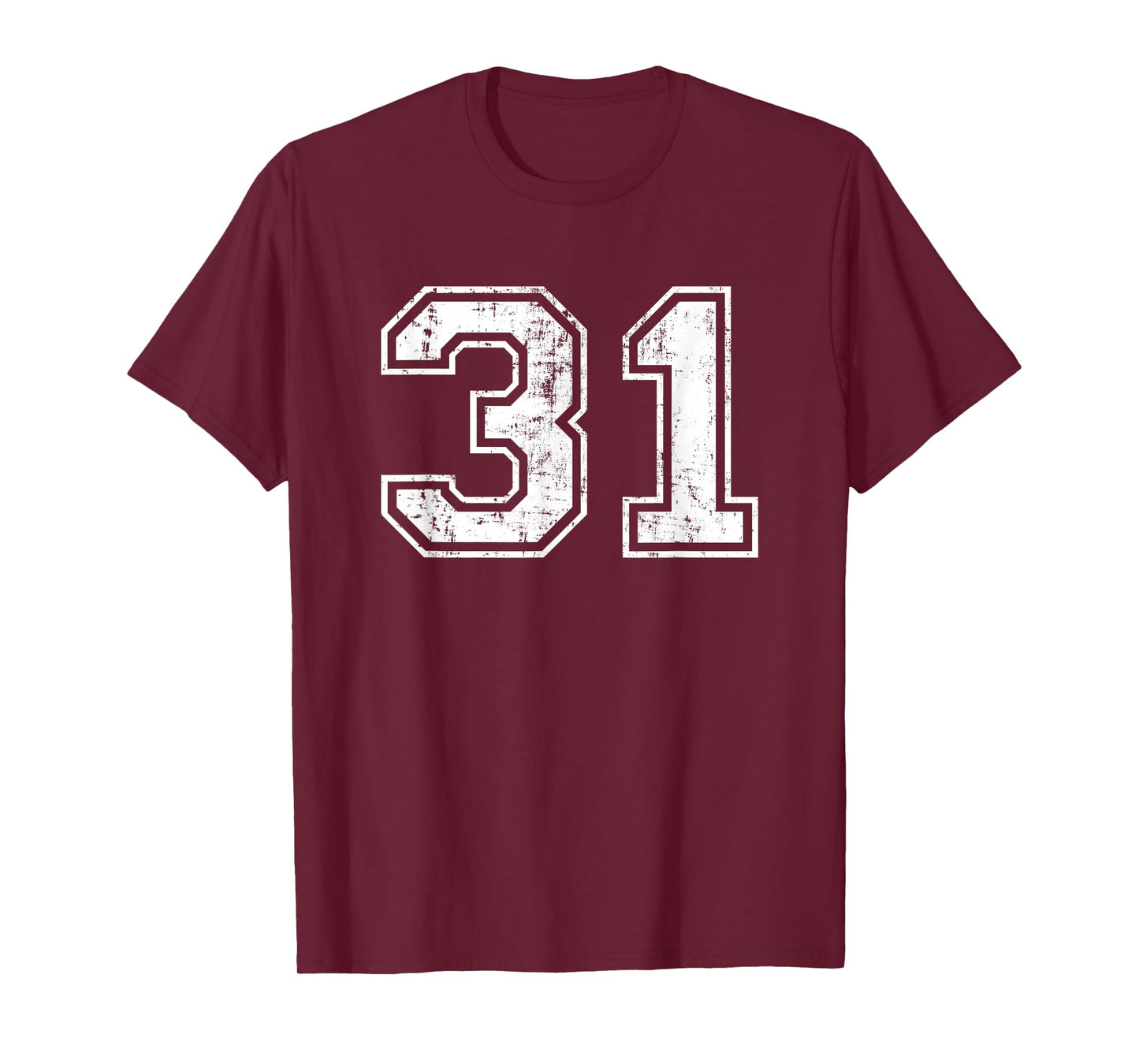 Number 31 Distressed Vintage Thirty One Sports Team Practice T-Shirt