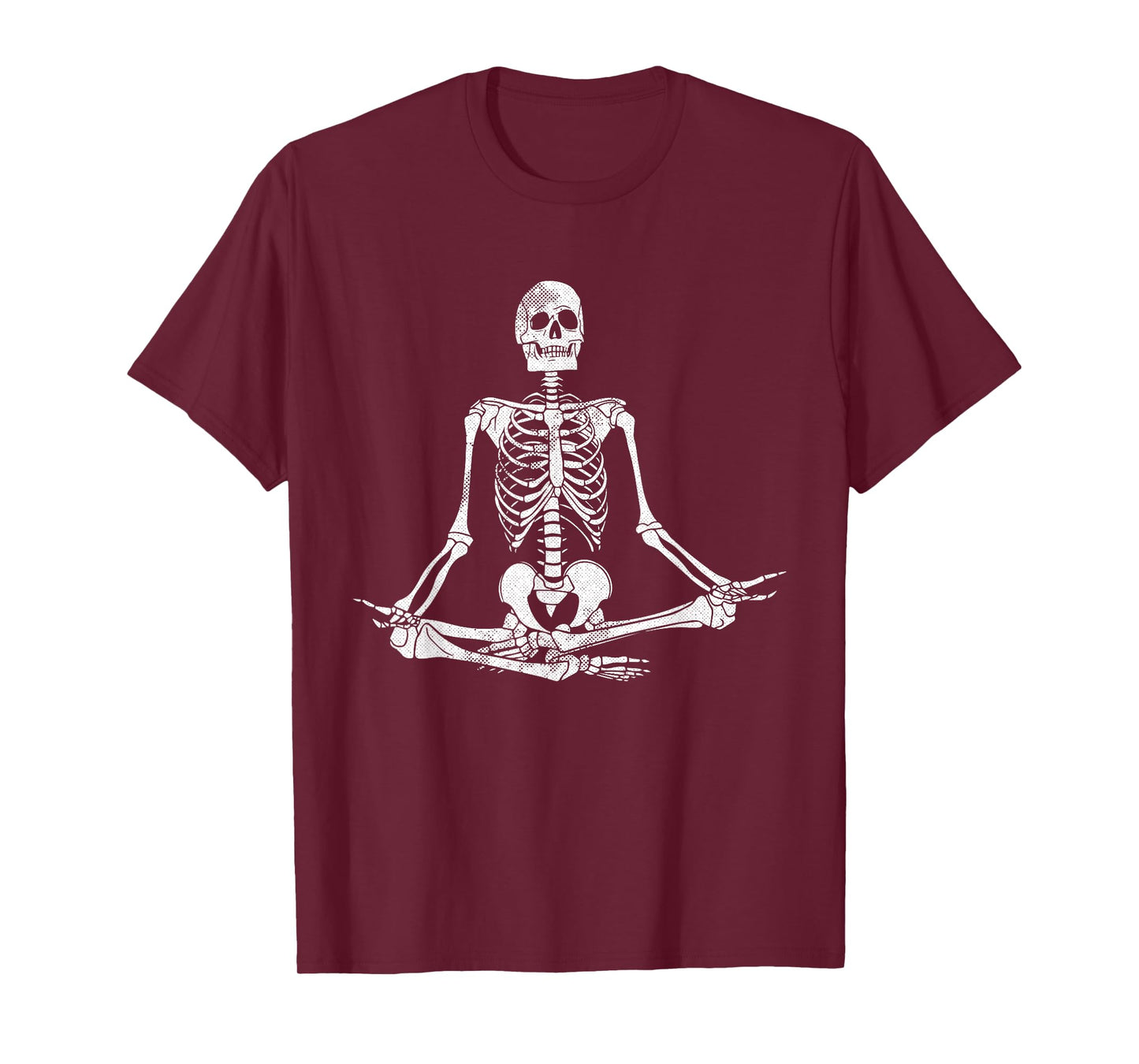 Meditating Skeleton Lazy Halloween Costume Funny Skull Yoga T-Shirt