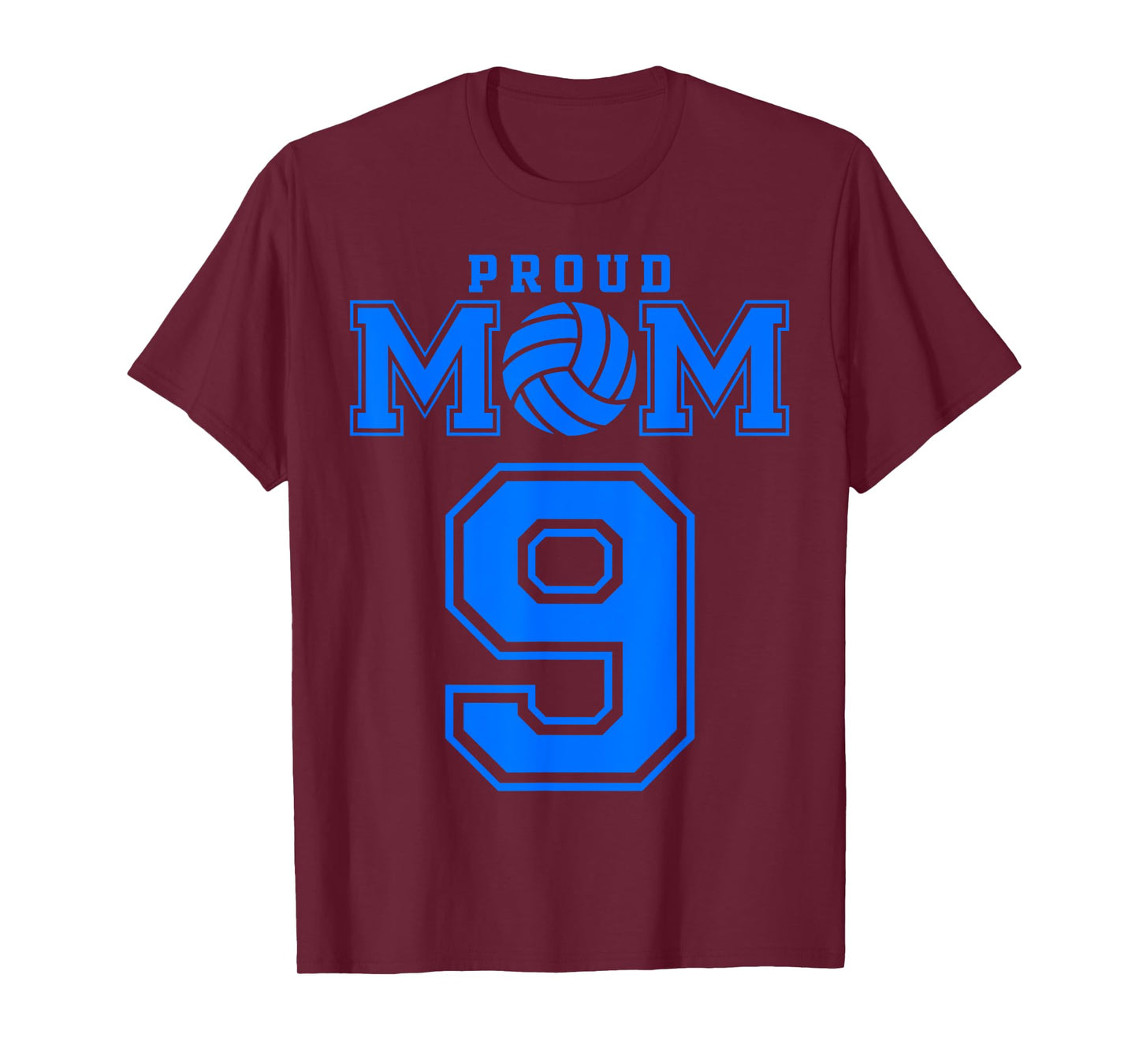 Proud Volleyball Mom Number 9 B T-Shirt
