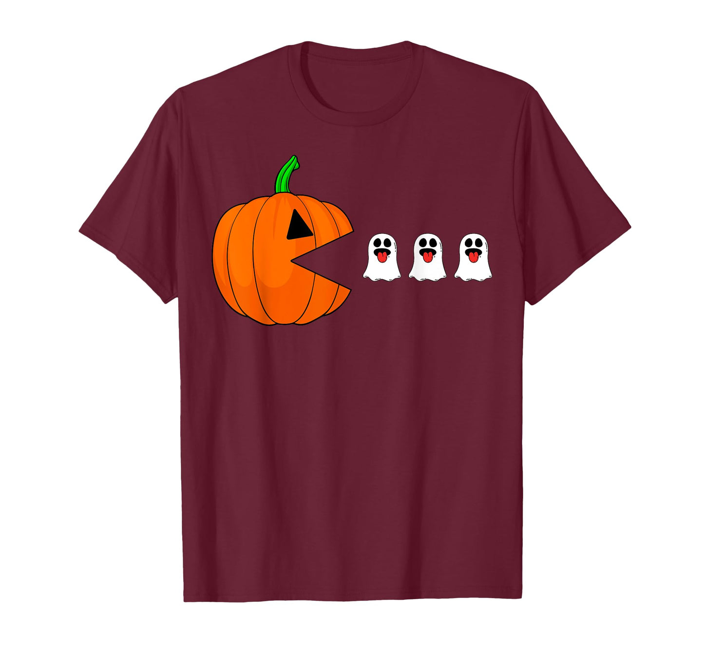 Halloween Gamer Pumpkin Eating Ghost Costume Men Boys Kids T-Shirt