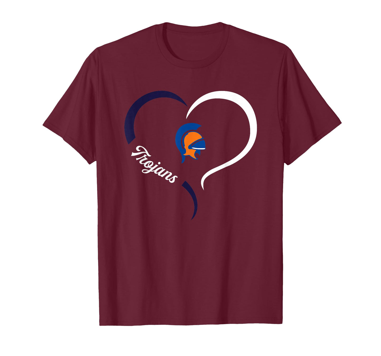 Charles Henderson Trojans Logo Half Heart Slogan HS T-Shirt