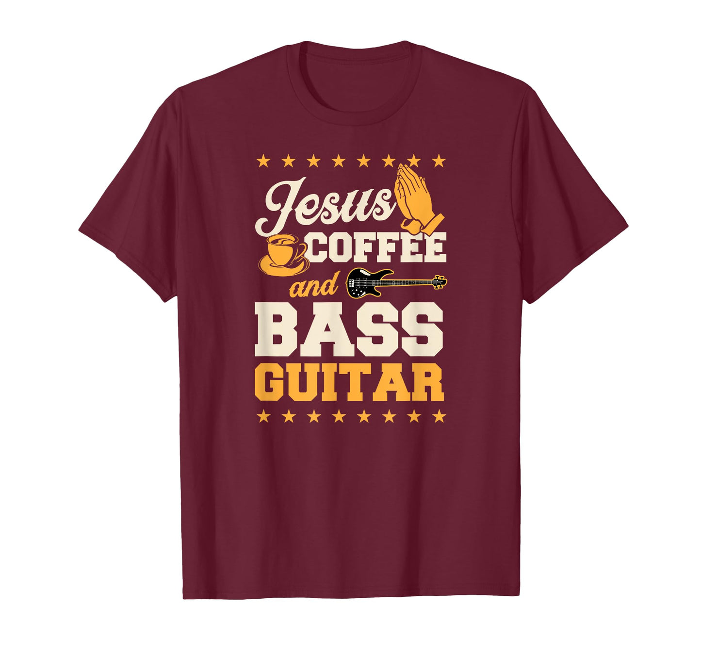 Jesus Coffee And Bass Guitar Christian Bass Guitar Player T-Shirt