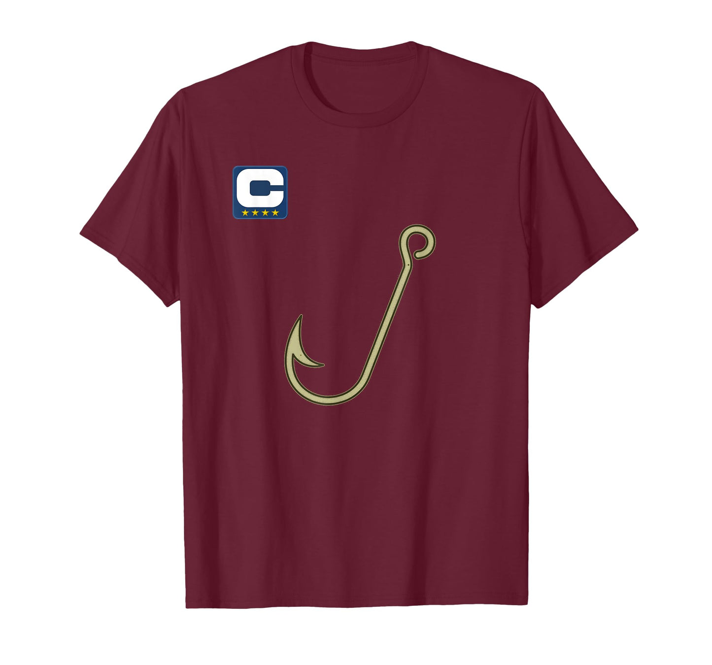 Funny Hook 4-Star Captain - for Fishing and Football Fans T-Shirt