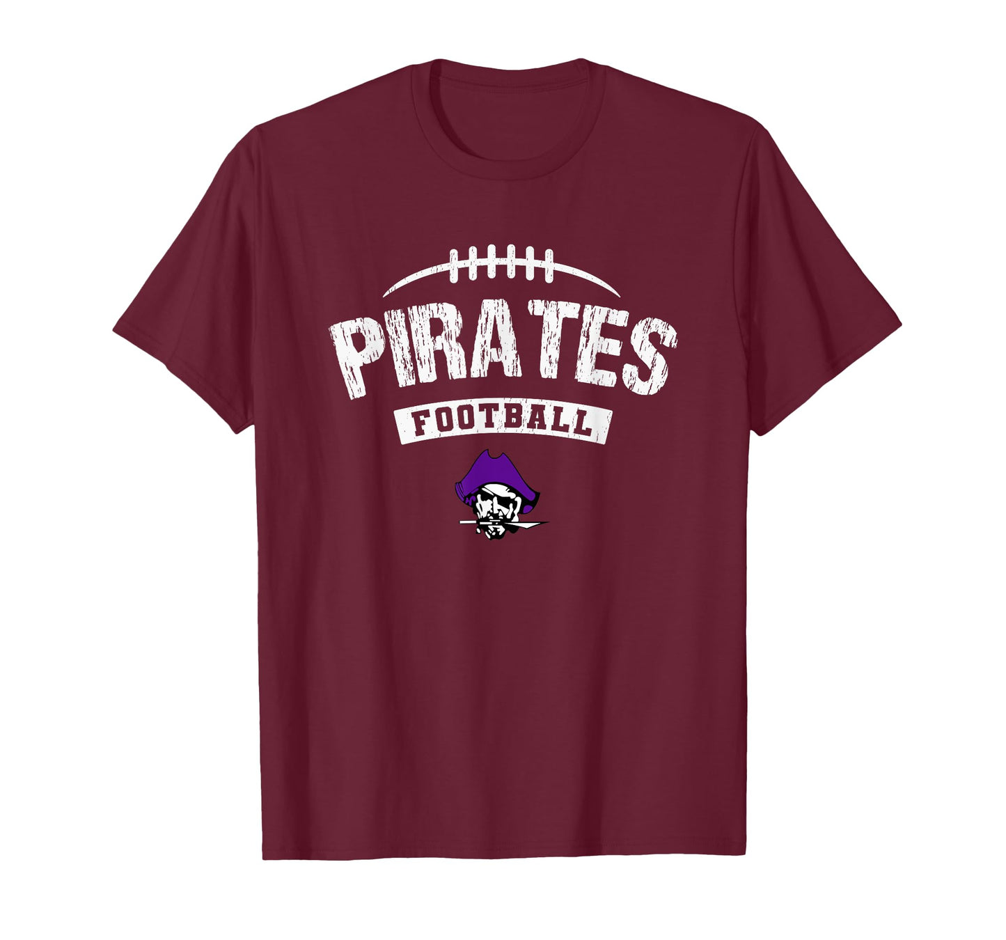 Merrillville Pirates Logo Football Distressed HS T-Shirt