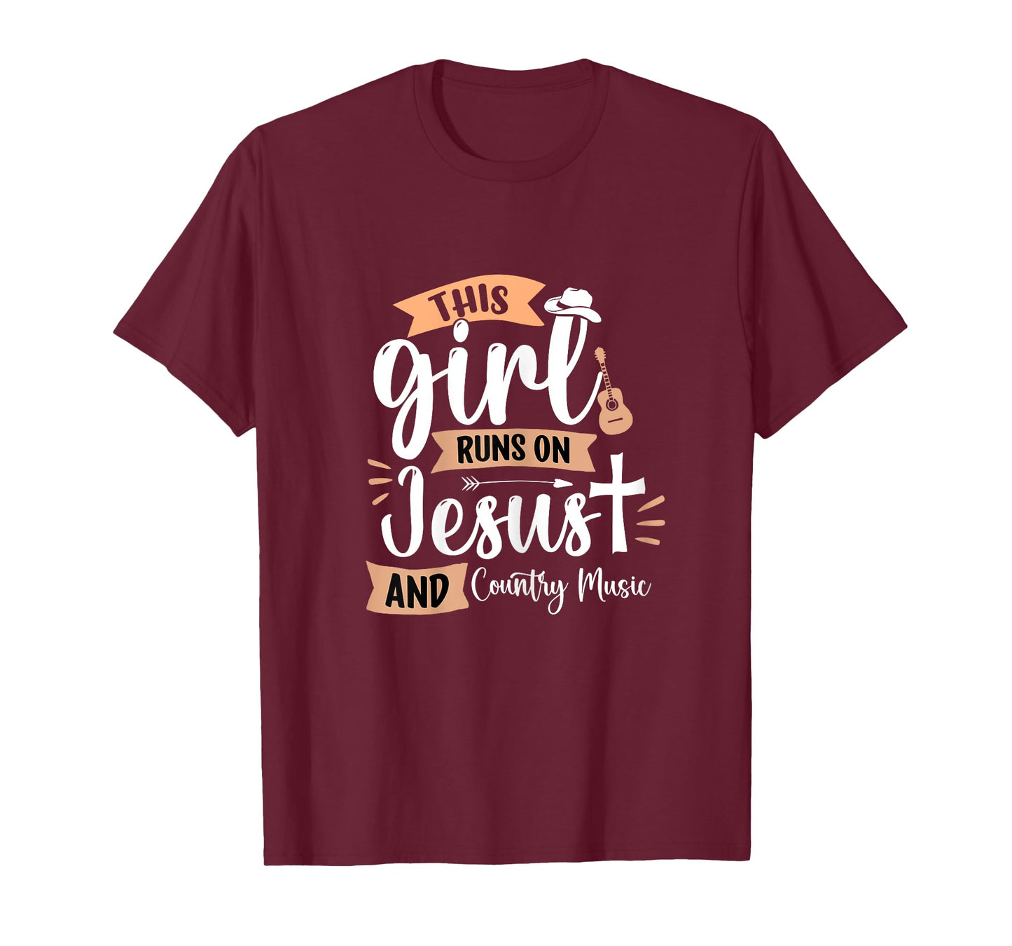 This Girl runs on Jesus and Country Music Christian Girls T-Shirt