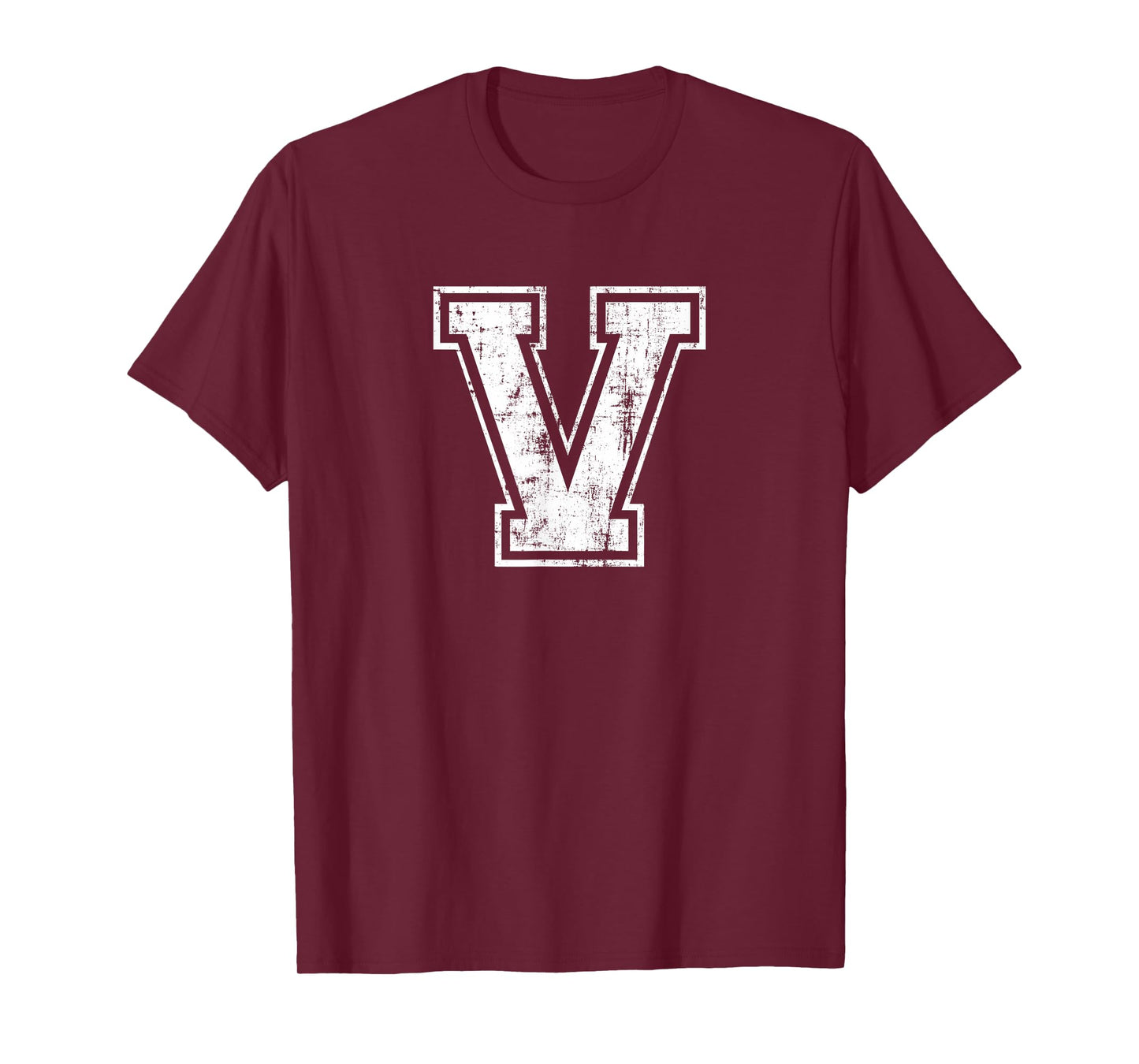 Letter V Uppercase Alphabet Initial School College Varsity T-Shirt