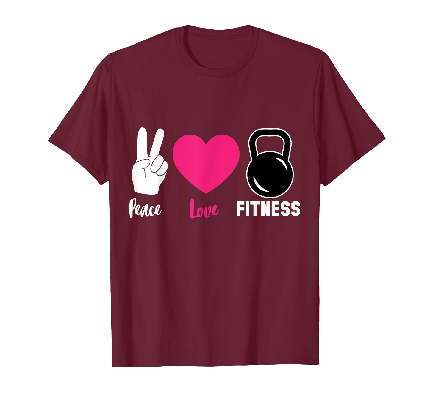 Peace Love Kettlebell Workout Cool Fitness Lover Gift T-Shirt
