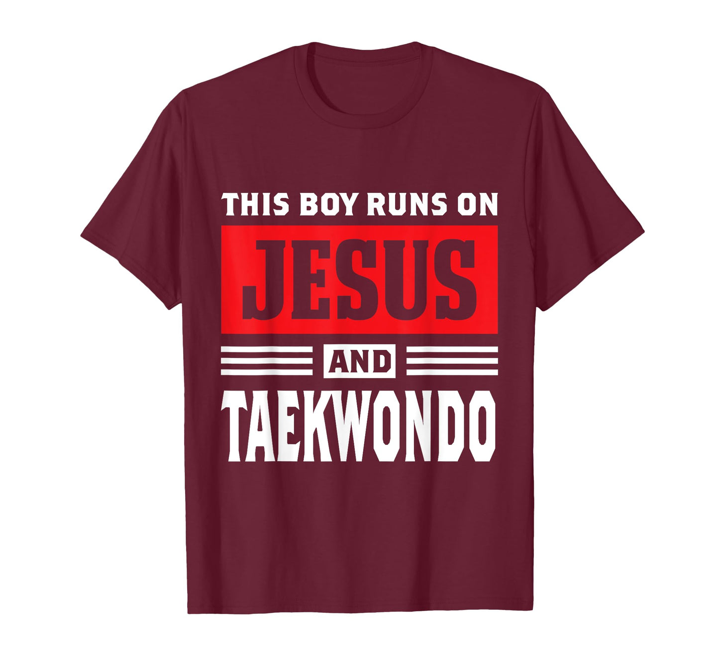 This Boy Runs On Jesus And Taekwondo Christian Gift T-Shirt
