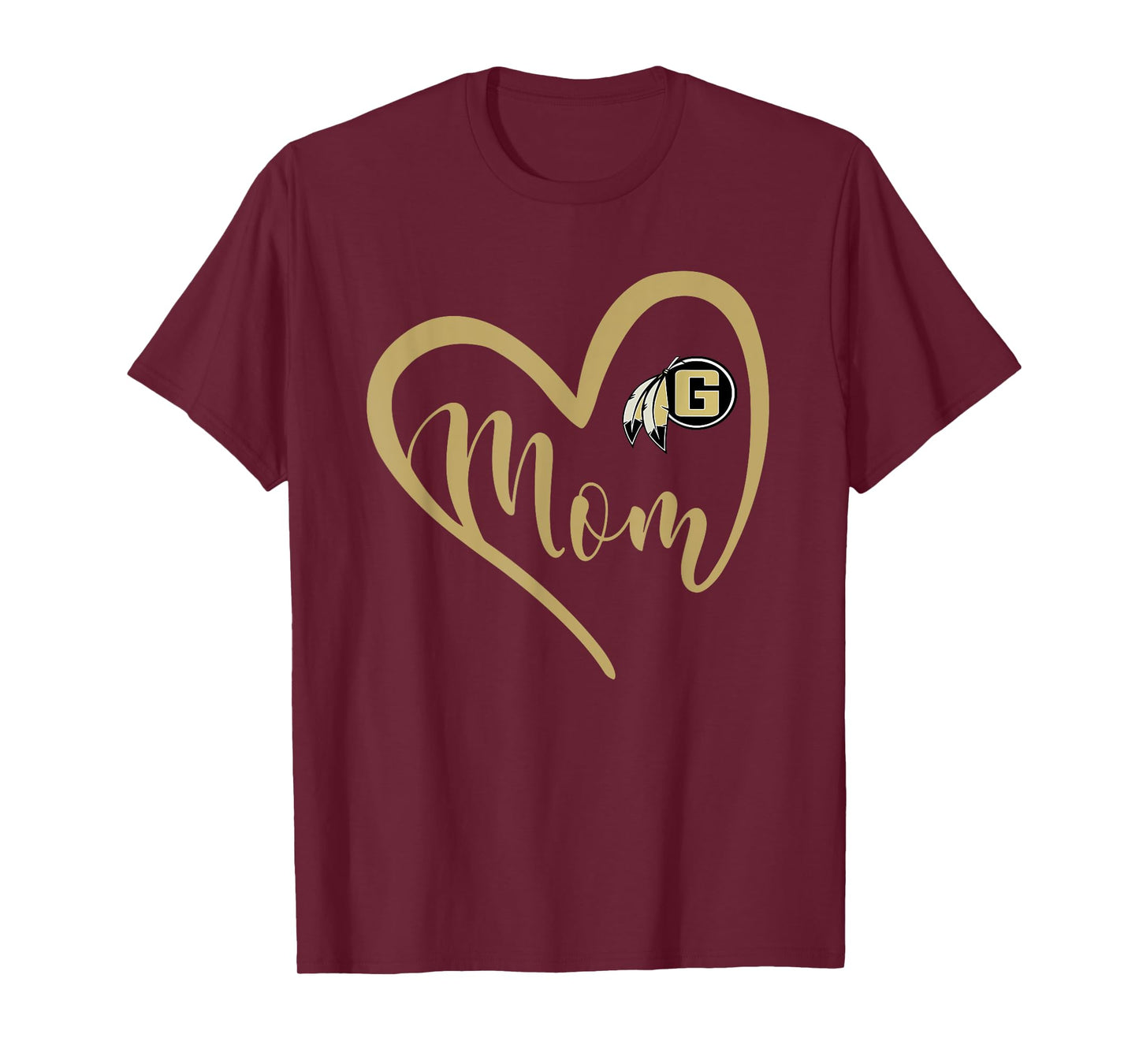 Gaffney Indians Logo Heart Mom HS T-Shirt