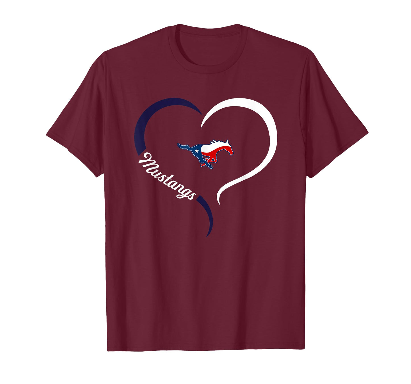 Madisonville Mustangs Logo Half Heart Slogan HS T-Shirt