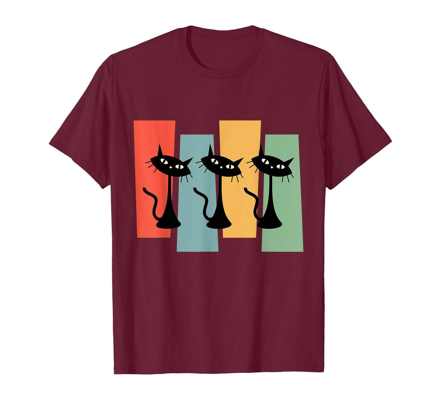 Cats Midcentury Retro Atomic Age Mid Century Geometric Style T-Shirt