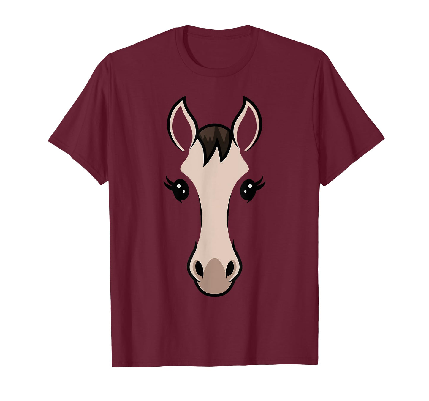 Horse Face Tshirt Costume Kids Women Cute Halloween Themed T-Shirt