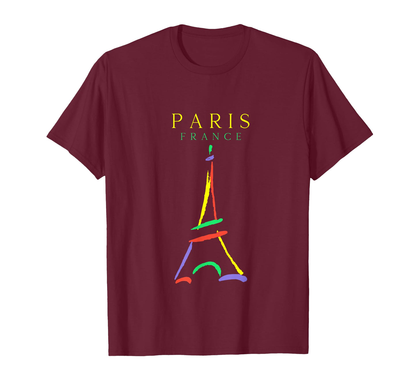 Paris France Eiffel Tower Art 90s Style T-Shirt