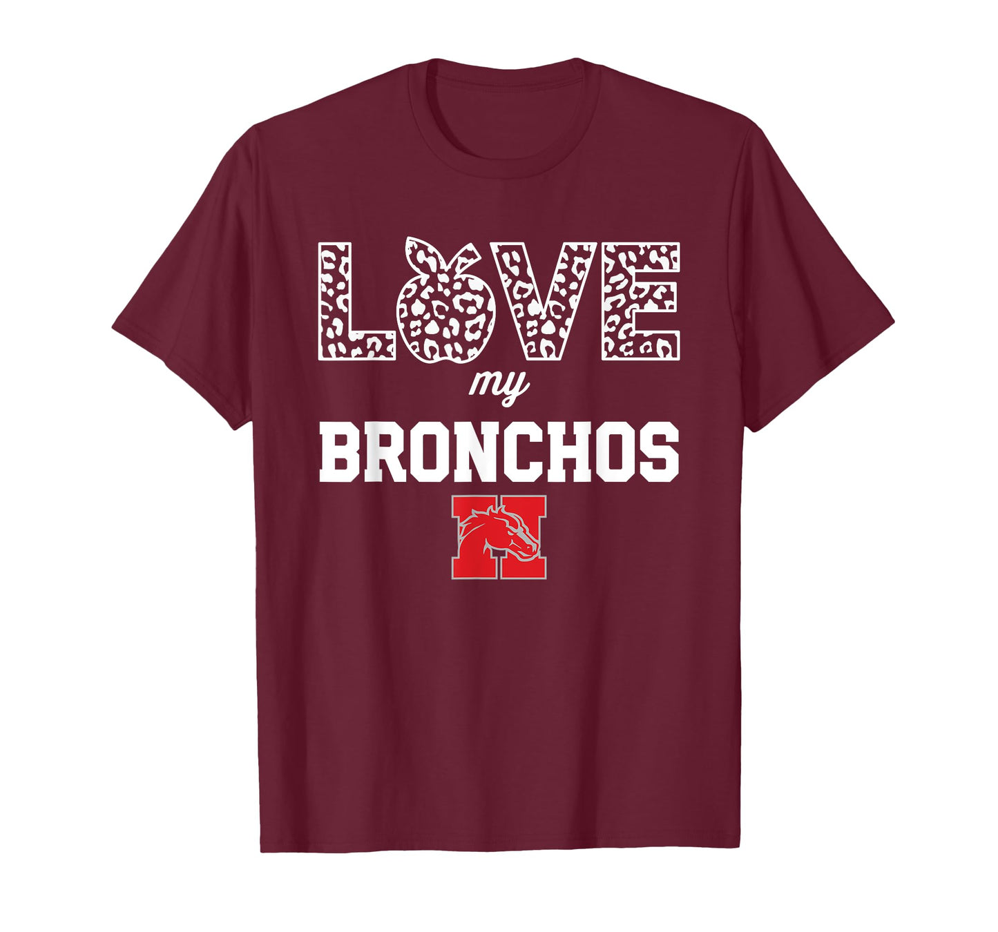 Holly Bronchos Logo Love My Team HS T-Shirt