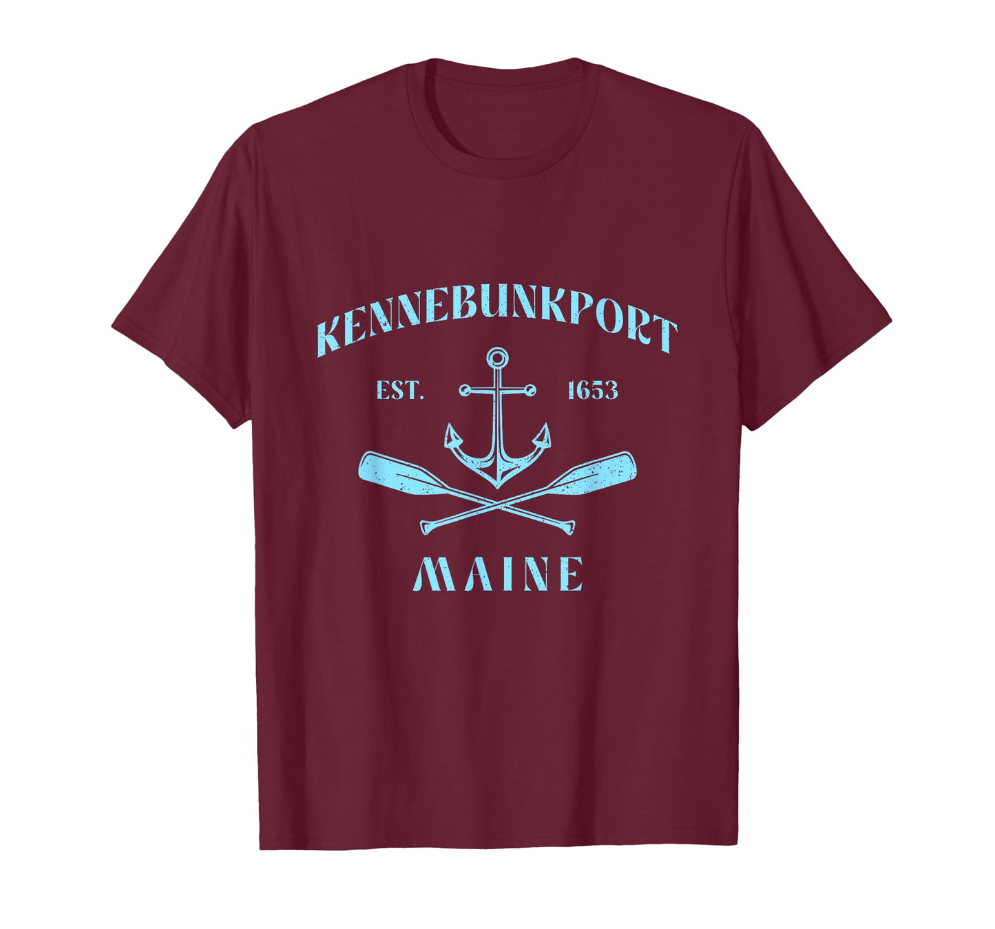 Vintage Nautical Boat Anchor & Crossed Oars Kennebunkport T-Shirt
