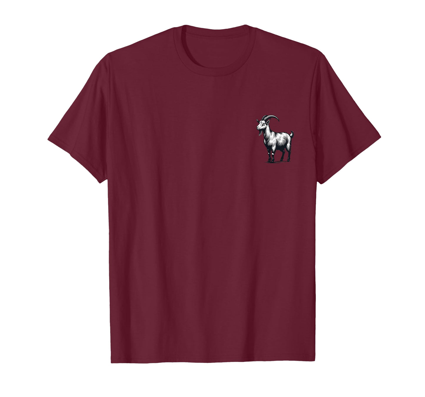 Pocket Goat Funny Graphic Patch Novelty Animal Art Line Cool T-Shirt