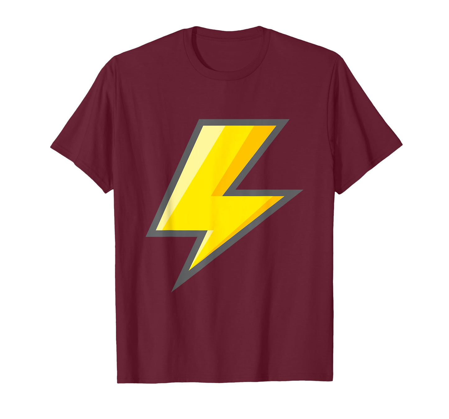 Yellow Lightning Bolt Graphic Tee Easy Halloween Costume T-Shirt