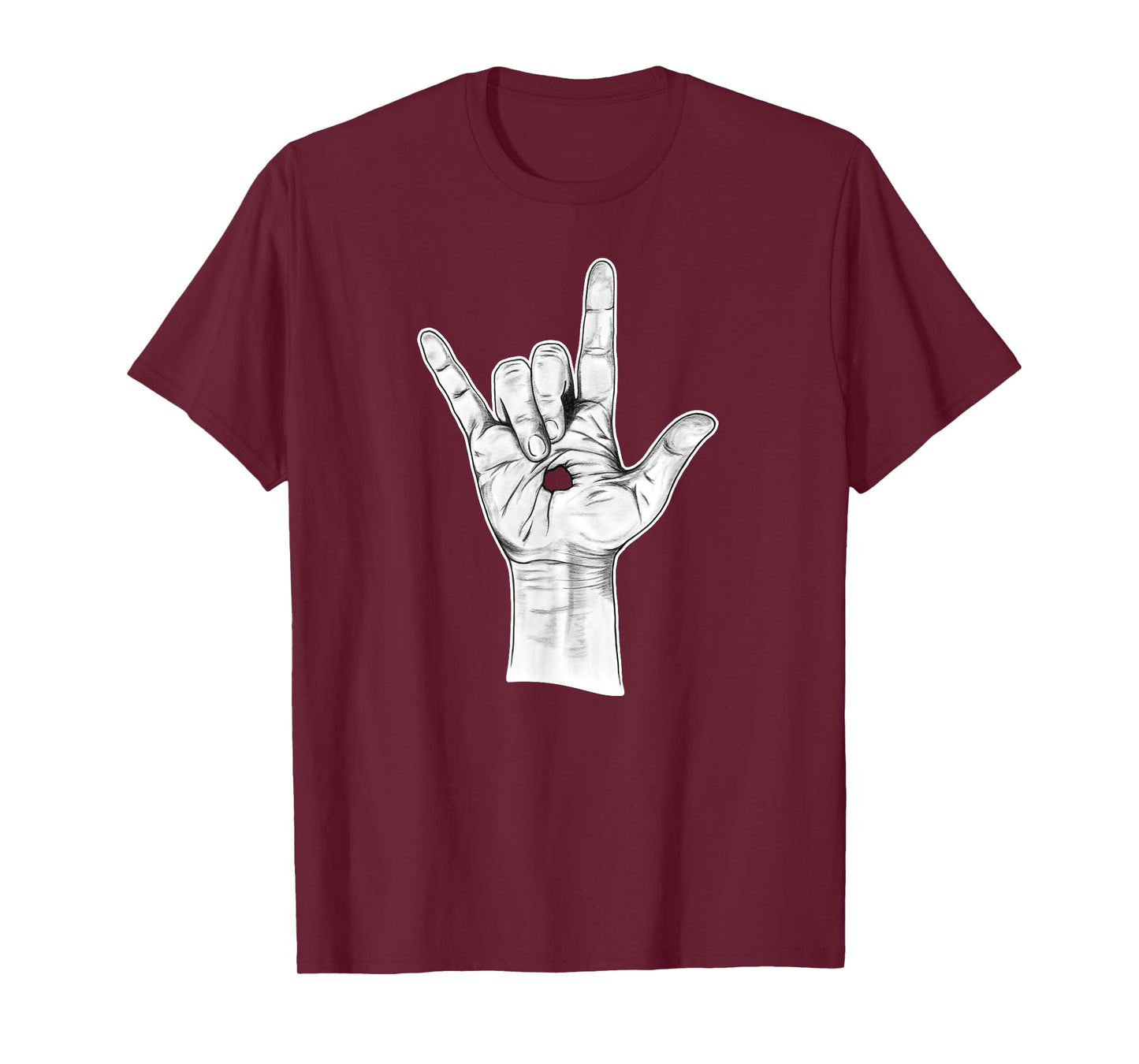 I Love You ASL Hand Sign - Hand Drawn Novelty Jesus T-Shirt