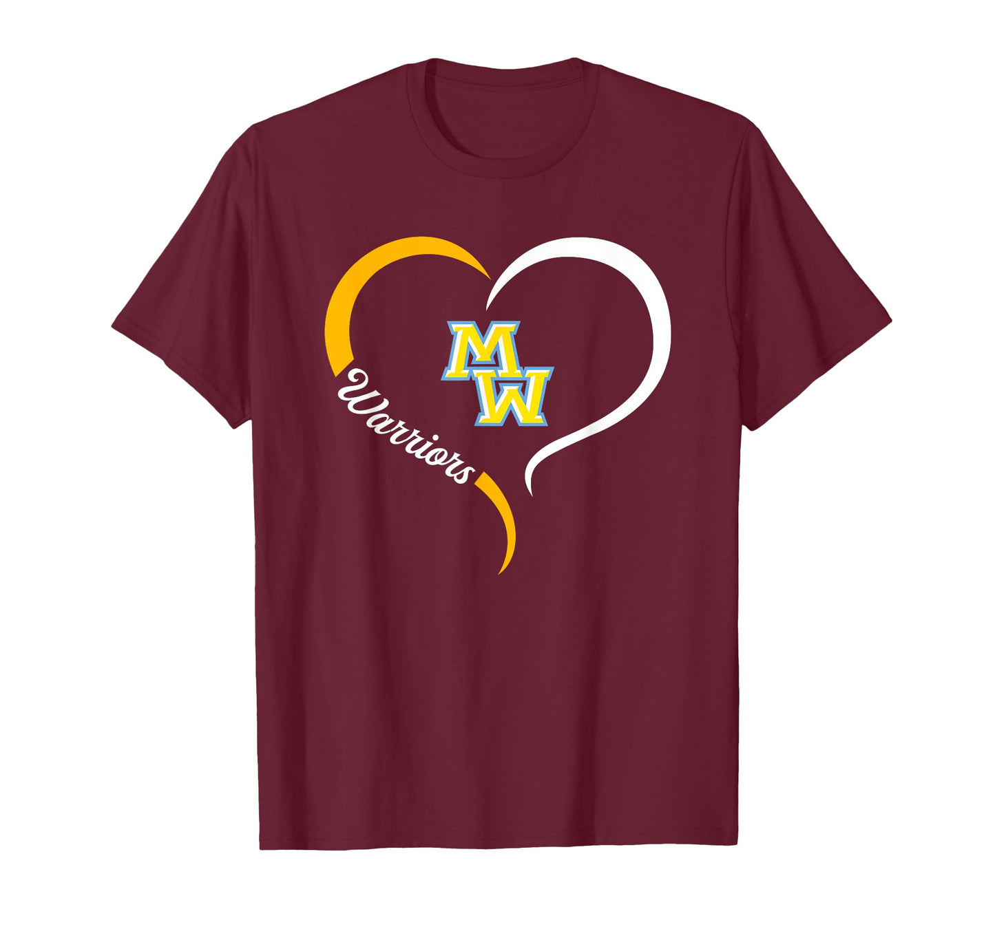 Maine West Warriors Logo Half Heart Slogan HS T-Shirt