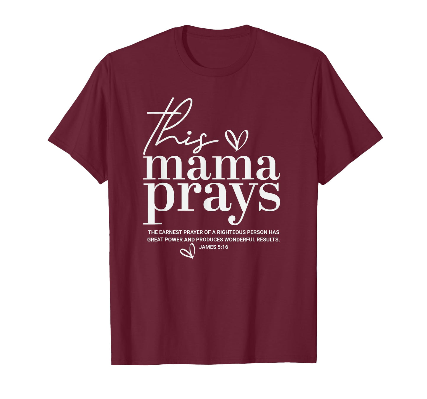 This Mama Prays Cute Jesus Scripture Bible Christian Women T-Shirt