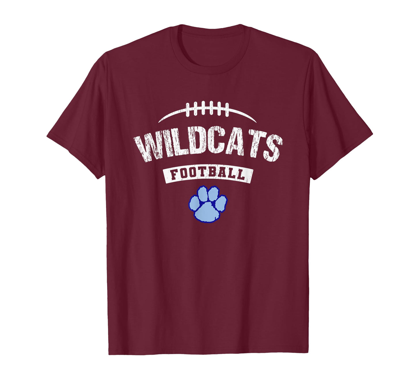 Camden County Wildcats Logo Football Distressed HS T-Shirt