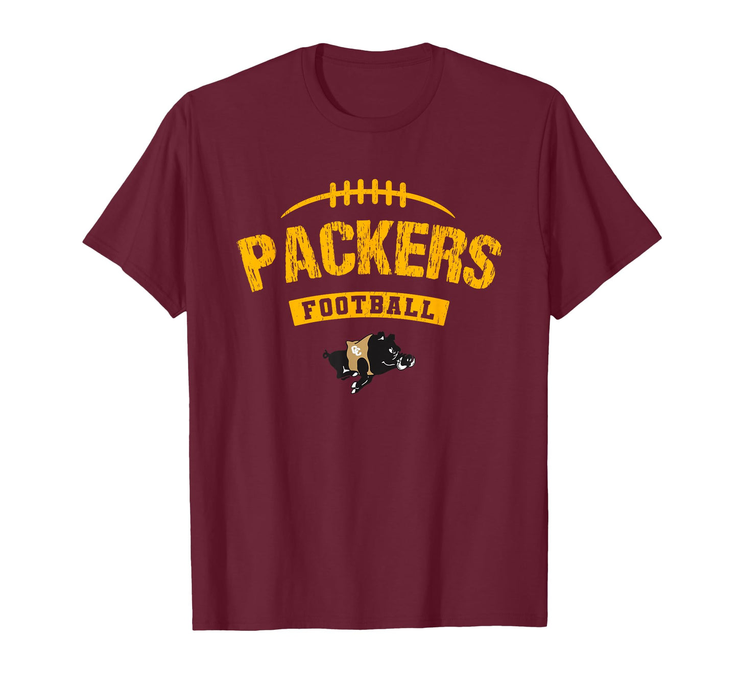 Colquitt County Packers Logo Football Distressed HS T-Shirt