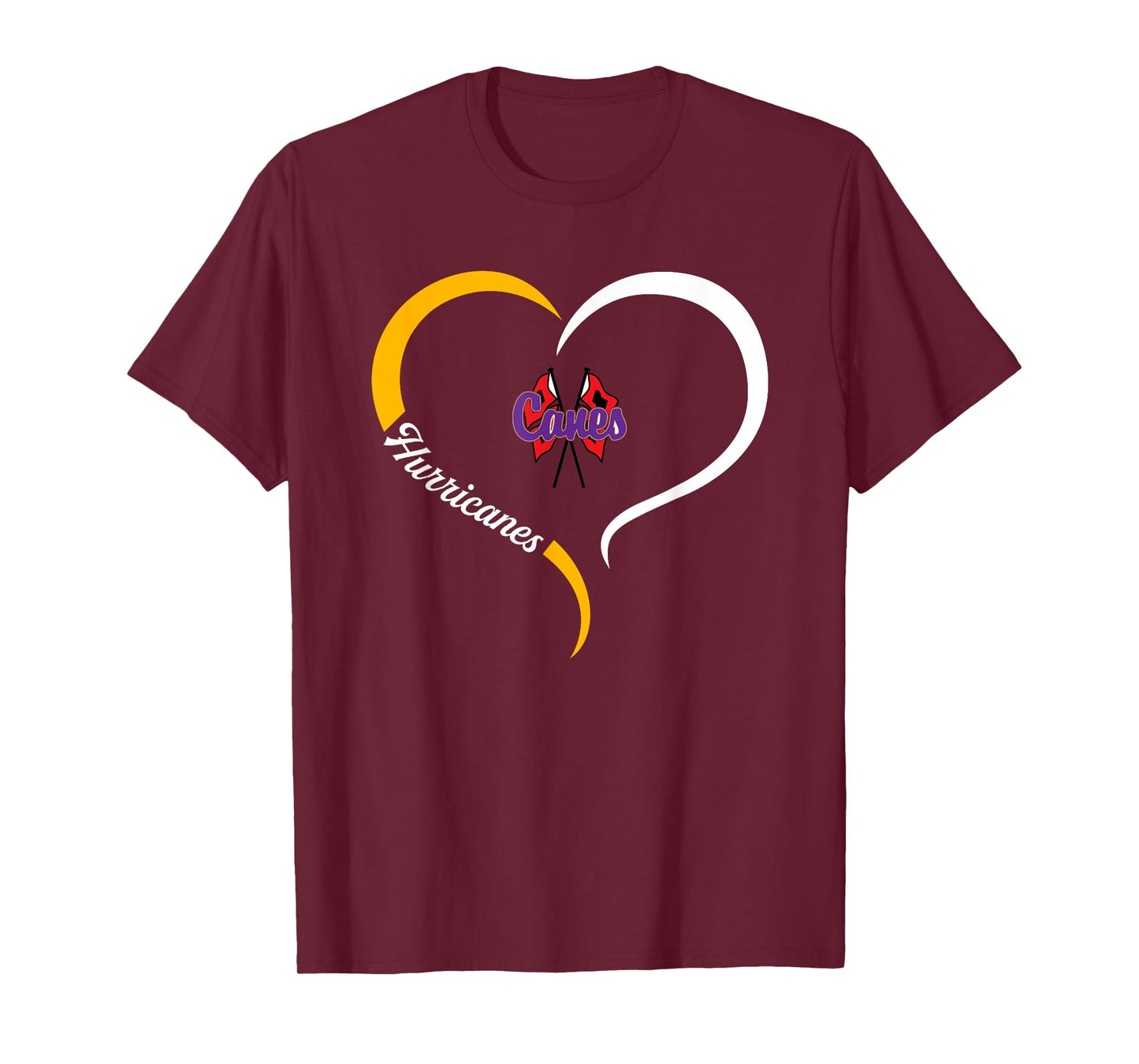 Cartersville Hurricanes Logo Half Heart Slogan HS T-Shirt