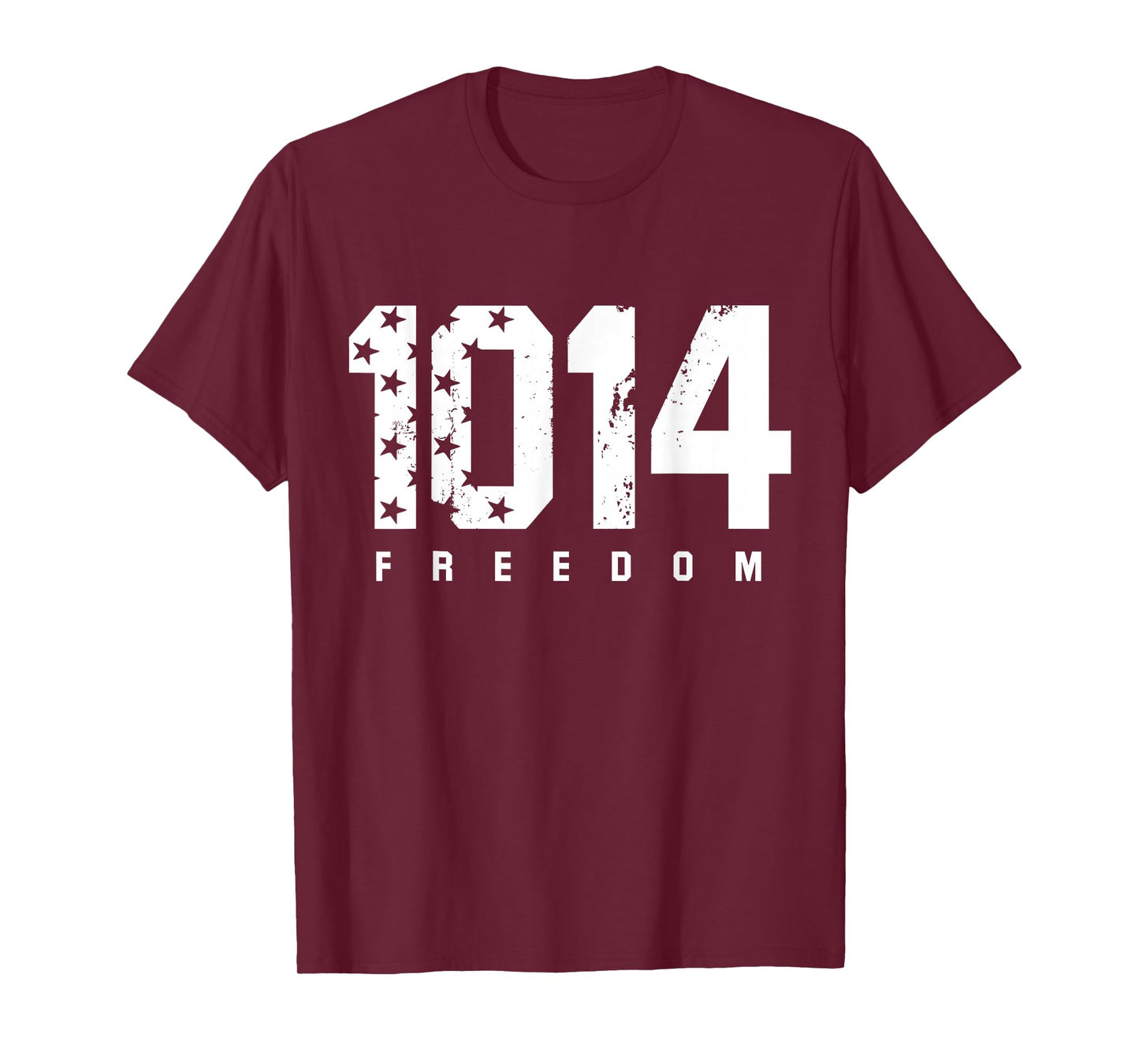 Freedom 1014 Distressed American Flag Stars Patriotic USA T-Shirt