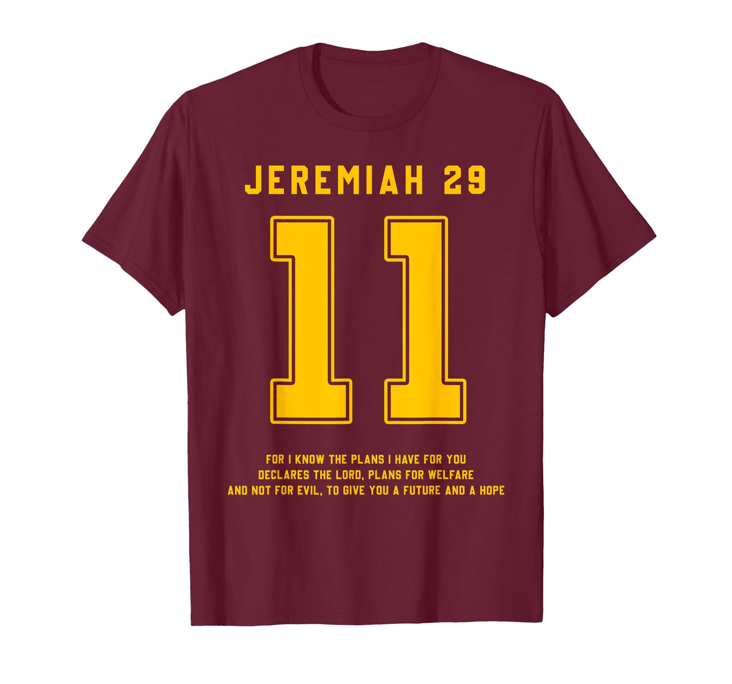 Jeremiah 29:11 Bible Verse Team Sports Jersey Christian T-Shirt