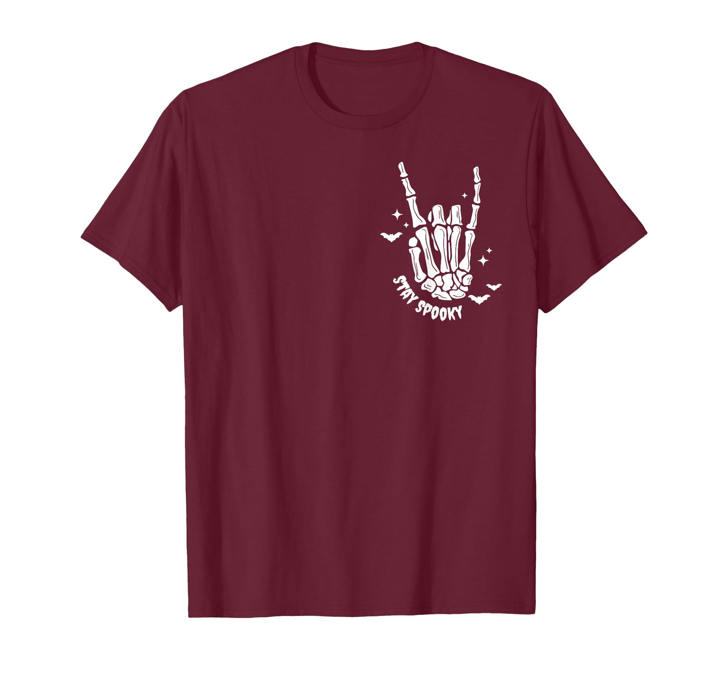 Vintage Stay Spooky Hand Skeleton Happy Halloween Pocket T-Shirt