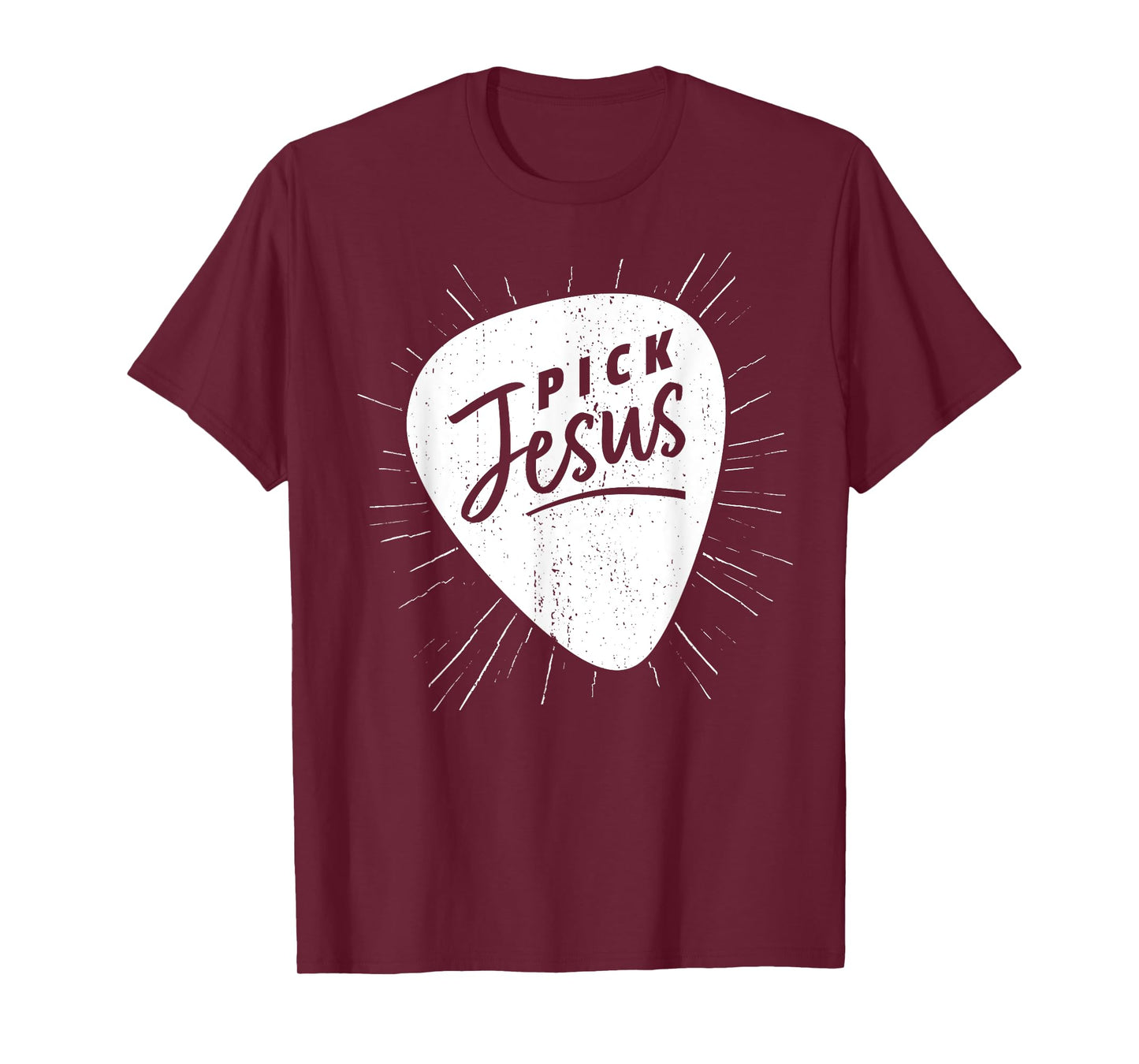 Christian Guitarist Pick Jesus Guitar Player Church Guitar T-Shirt
