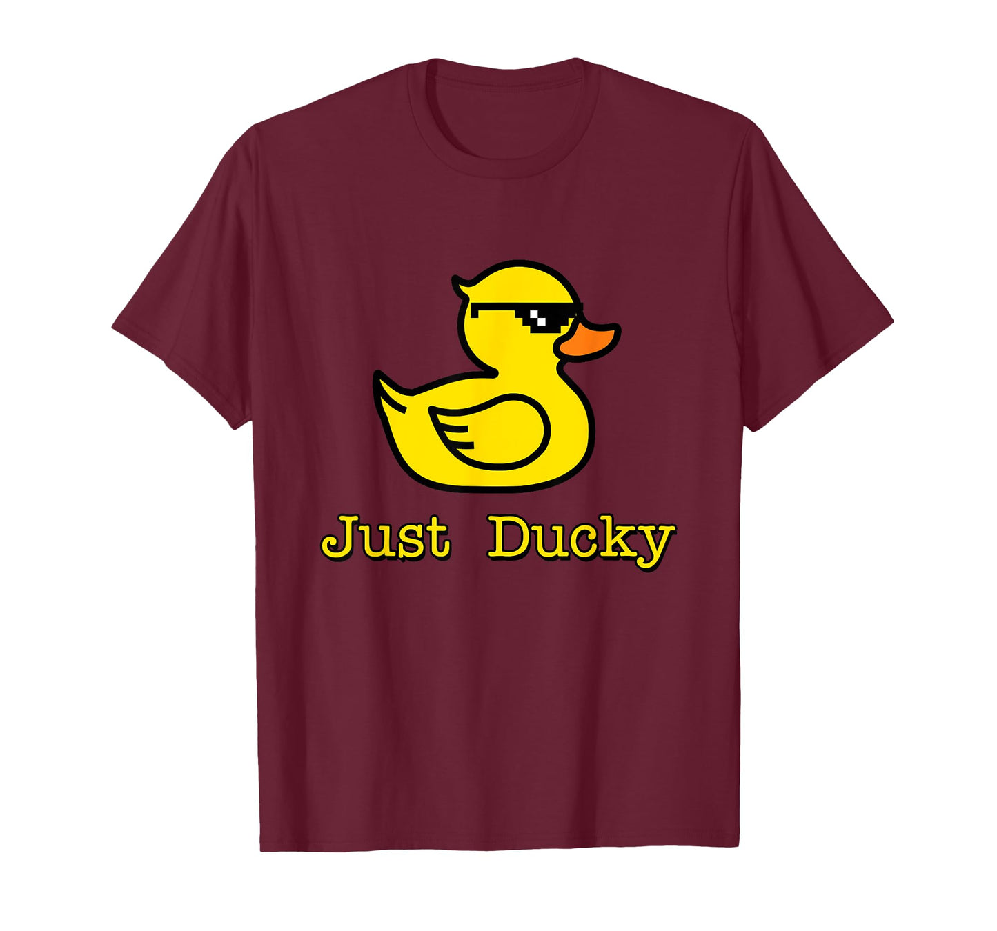 Just Ducky Funny Rubber Yellow Duck Childish Graphic Design T-Shirt