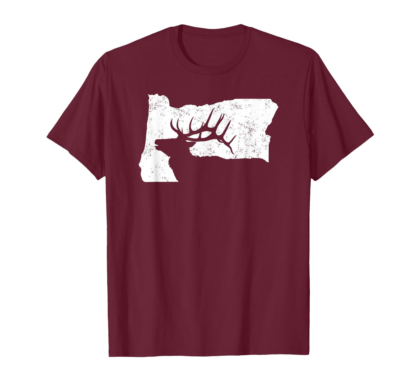 Oregon Elk Hunting Shirt - Bull Elk State Shape T-Shirt