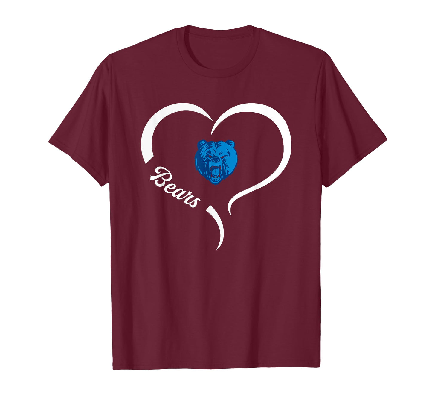 Sylvan Hills Bears Logo Half Heart Slogan HS T-Shirt
