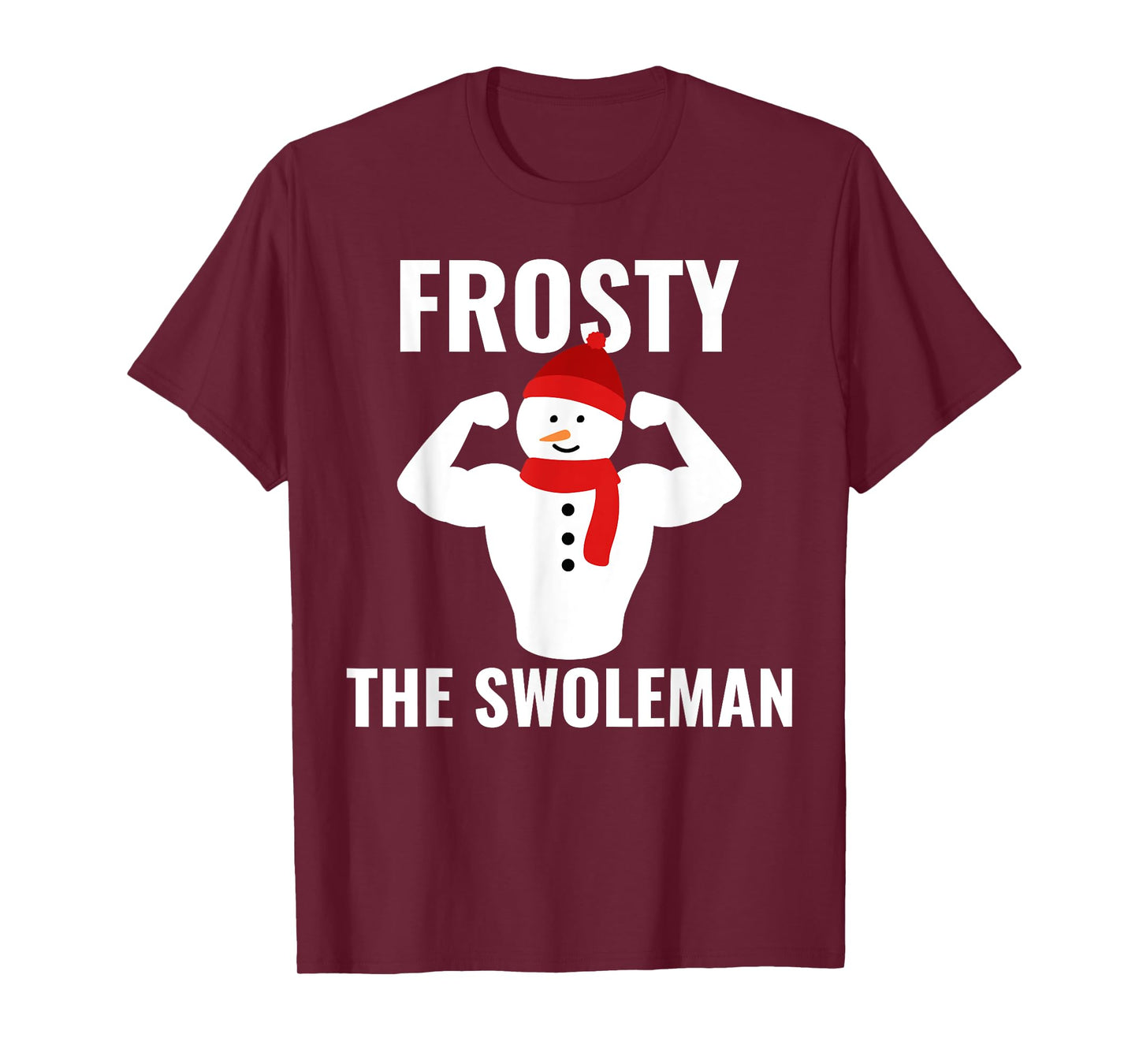 Frosty The Swoleman Snowman Workout Gym Christmas Pajamas T-Shirt