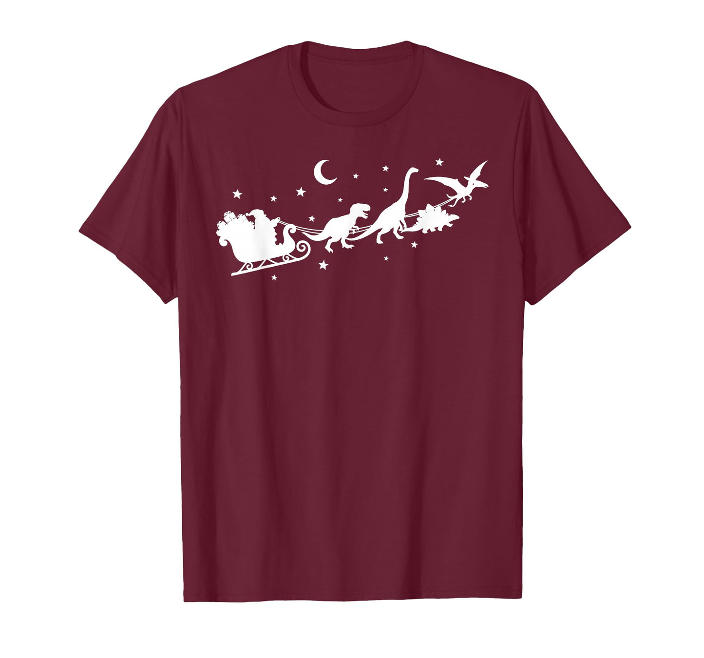 Funny Dinosaur Santa Sleigh Xmas Pajamas for Family T-Shirt