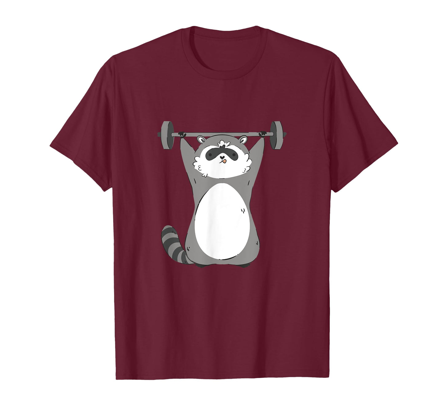 Raccoon Weightlifting Funny Cartoon Gym Graphic T-Shirt