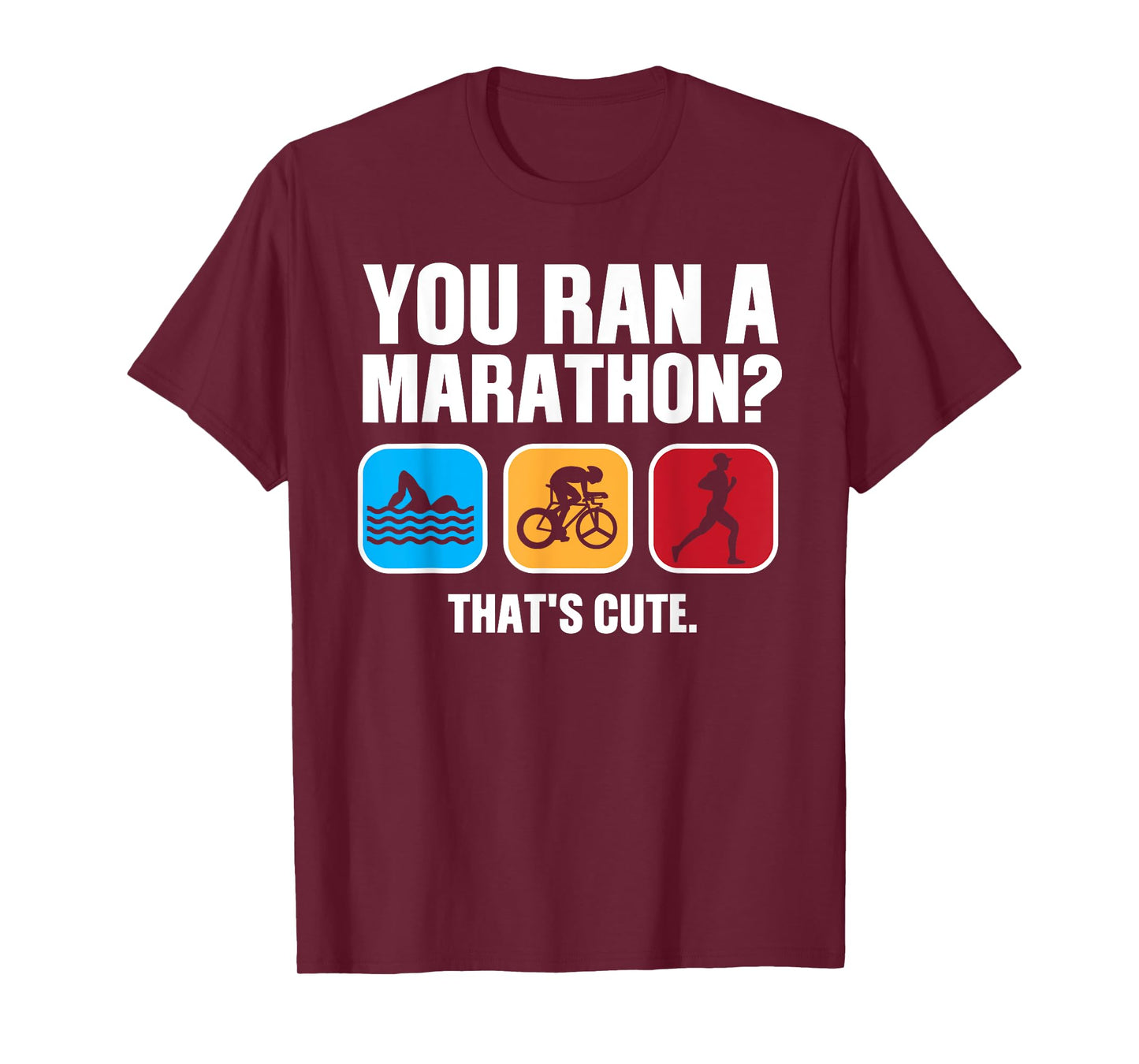 Funny Swim Bike Run Triathlon Design Men Women Triathletes T-Shirt