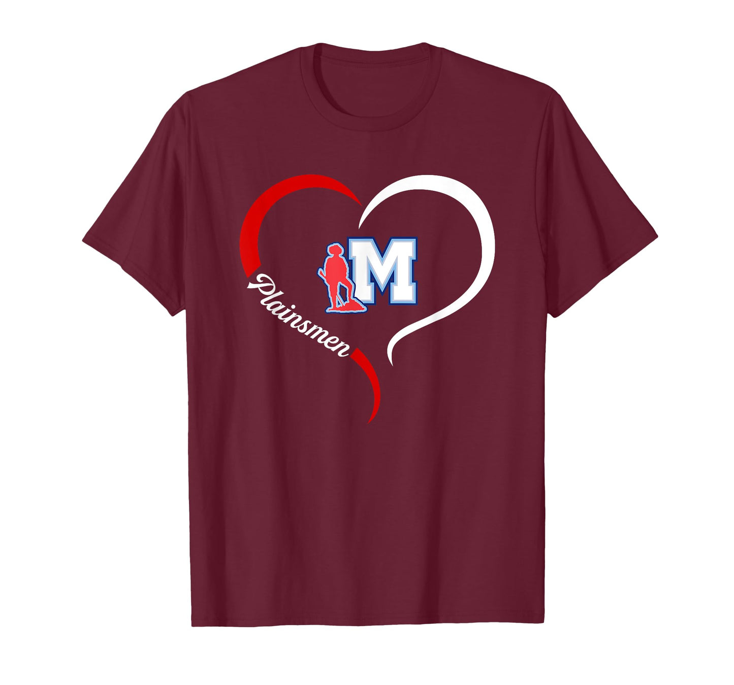 Monterey Plainsmen Logo Half Heart Slogan HS T-Shirt