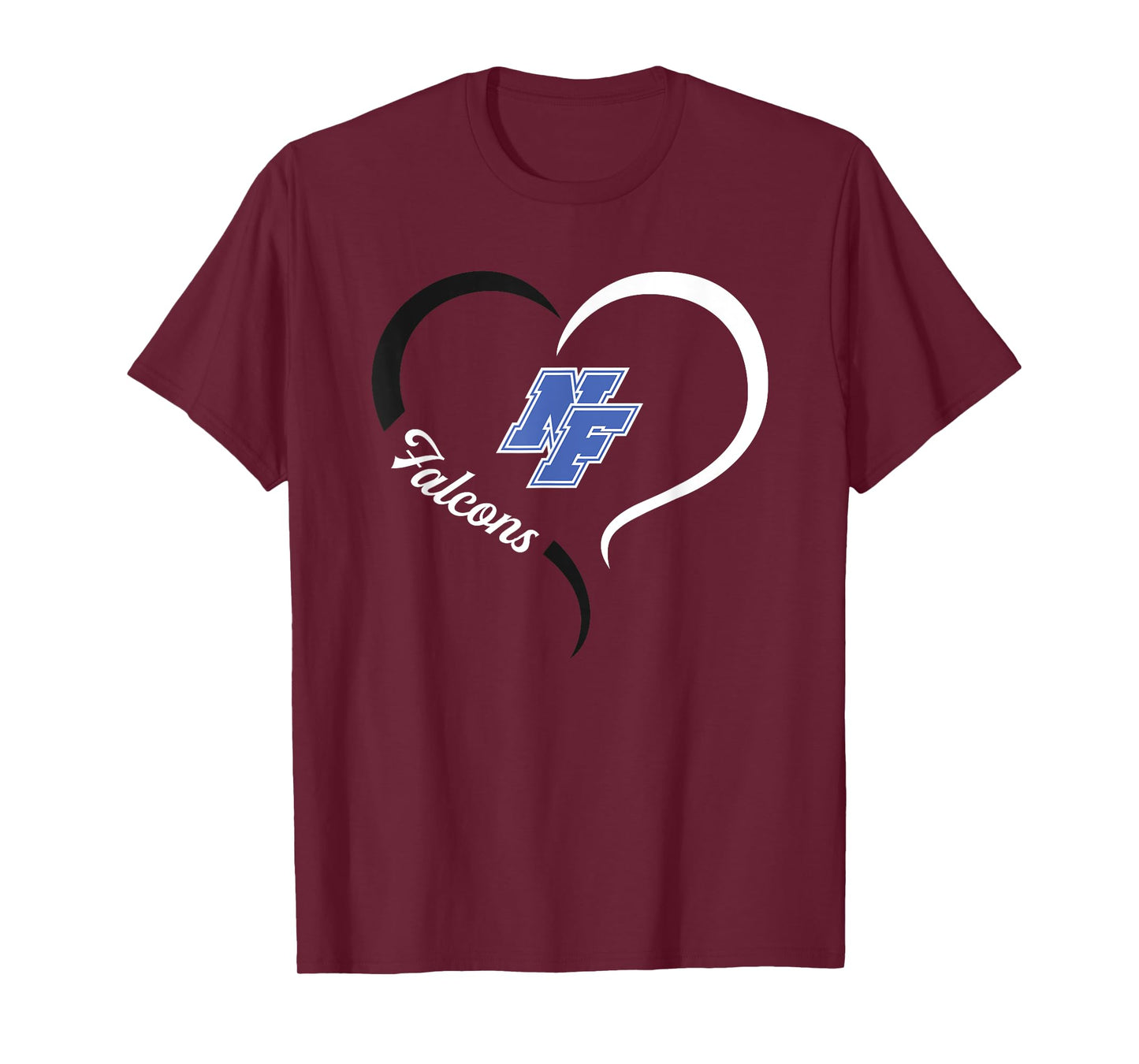 North Forney Falcons Logo Half Heart Slogan HS T-Shirt