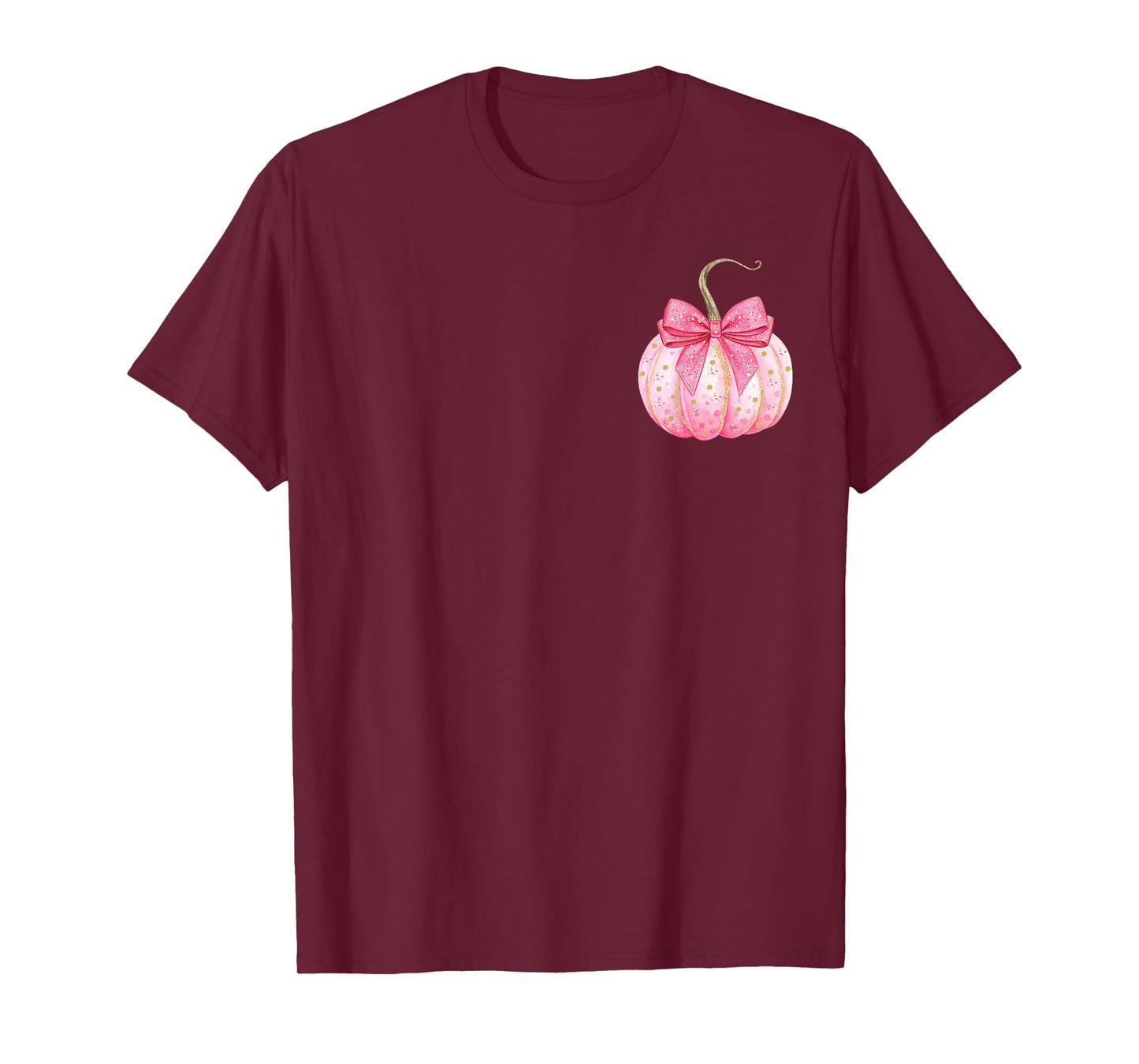 Pink Pumpkin Coquette Bow Aesthetic Shirt Cute Preppy Cozy T-Shirt