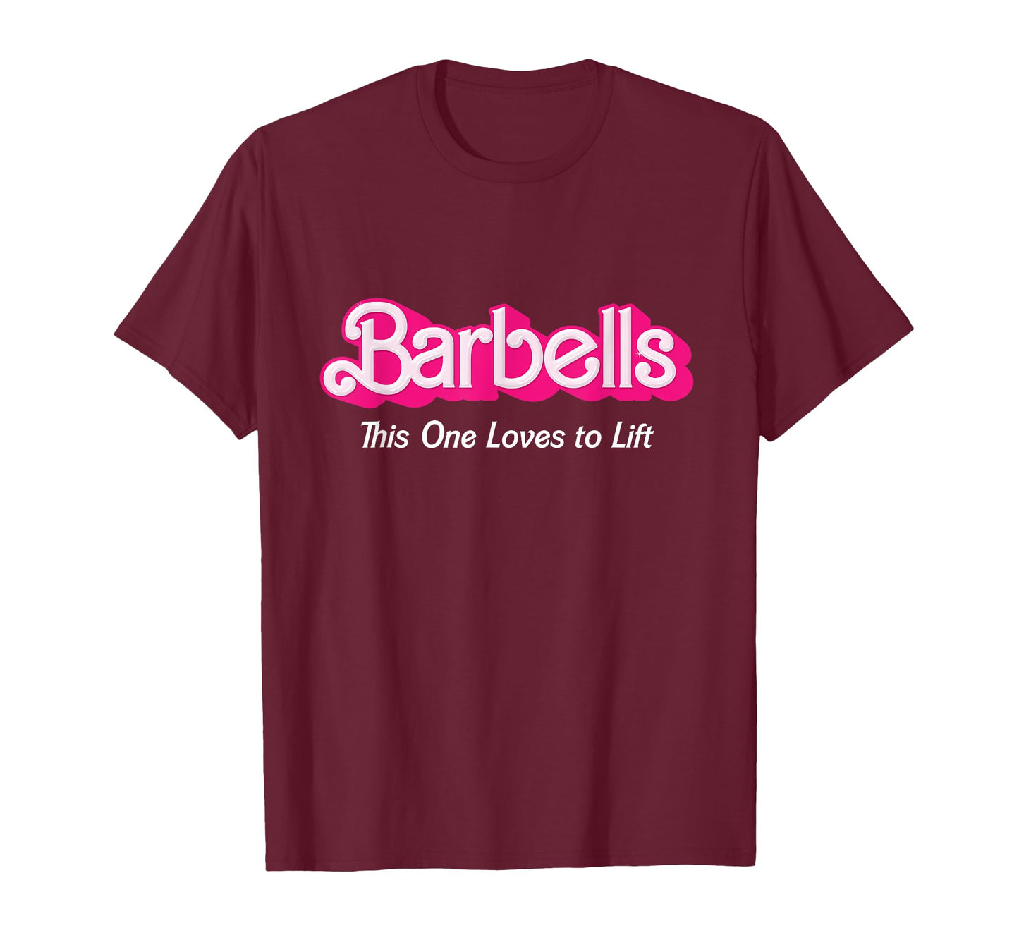 Barbells Pink Retro Workout Classic Girl Loves to Lift Gear T-Shirt
